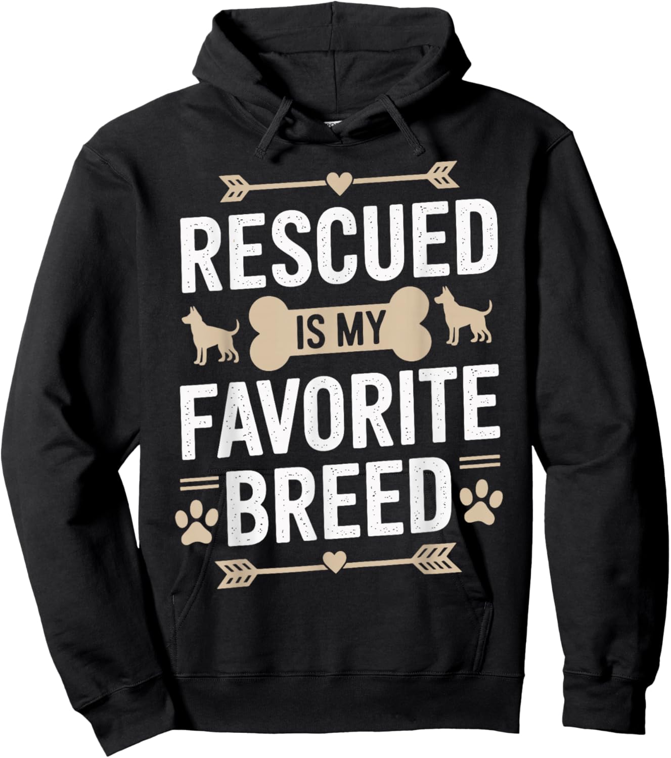 Rescued Is My Favorite Breed Hoodie - Hoodie | Black