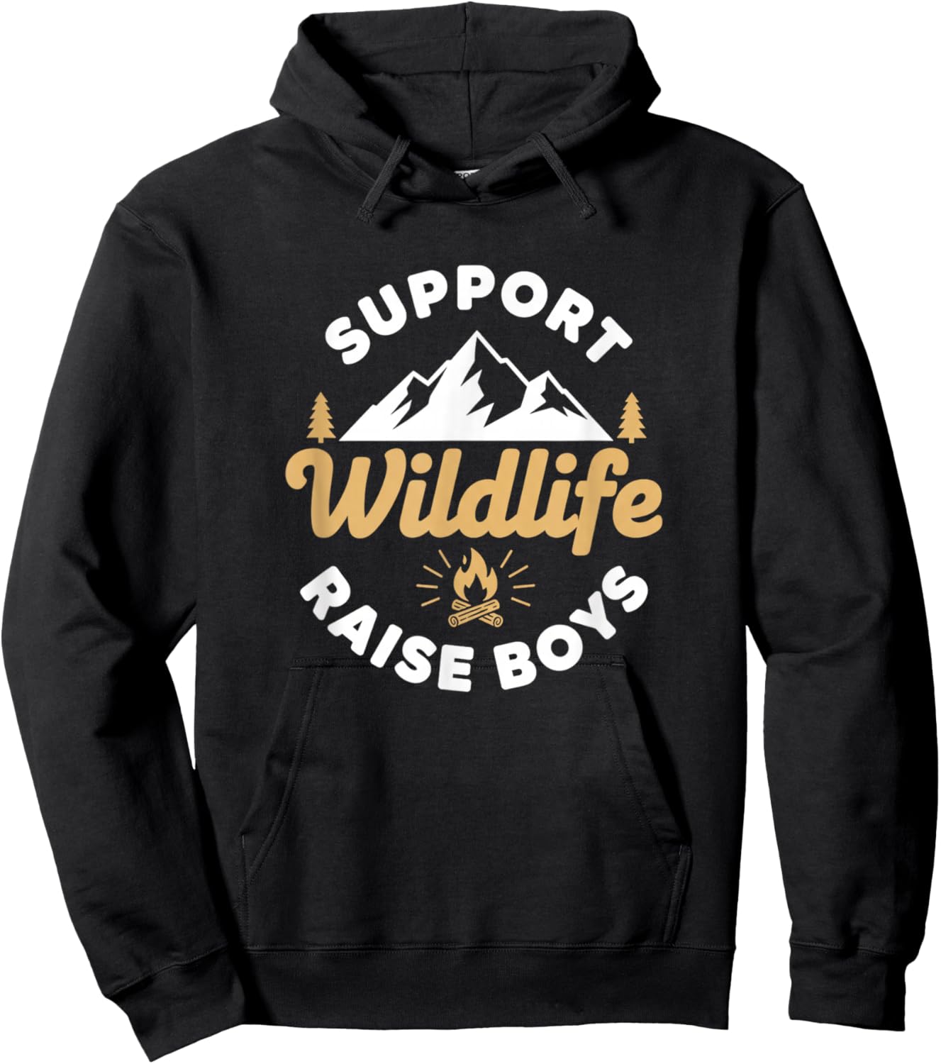 Parent Support Wildlife Raise Boys - Mom Dad Outdoors Hoodie - Hoodie | Black