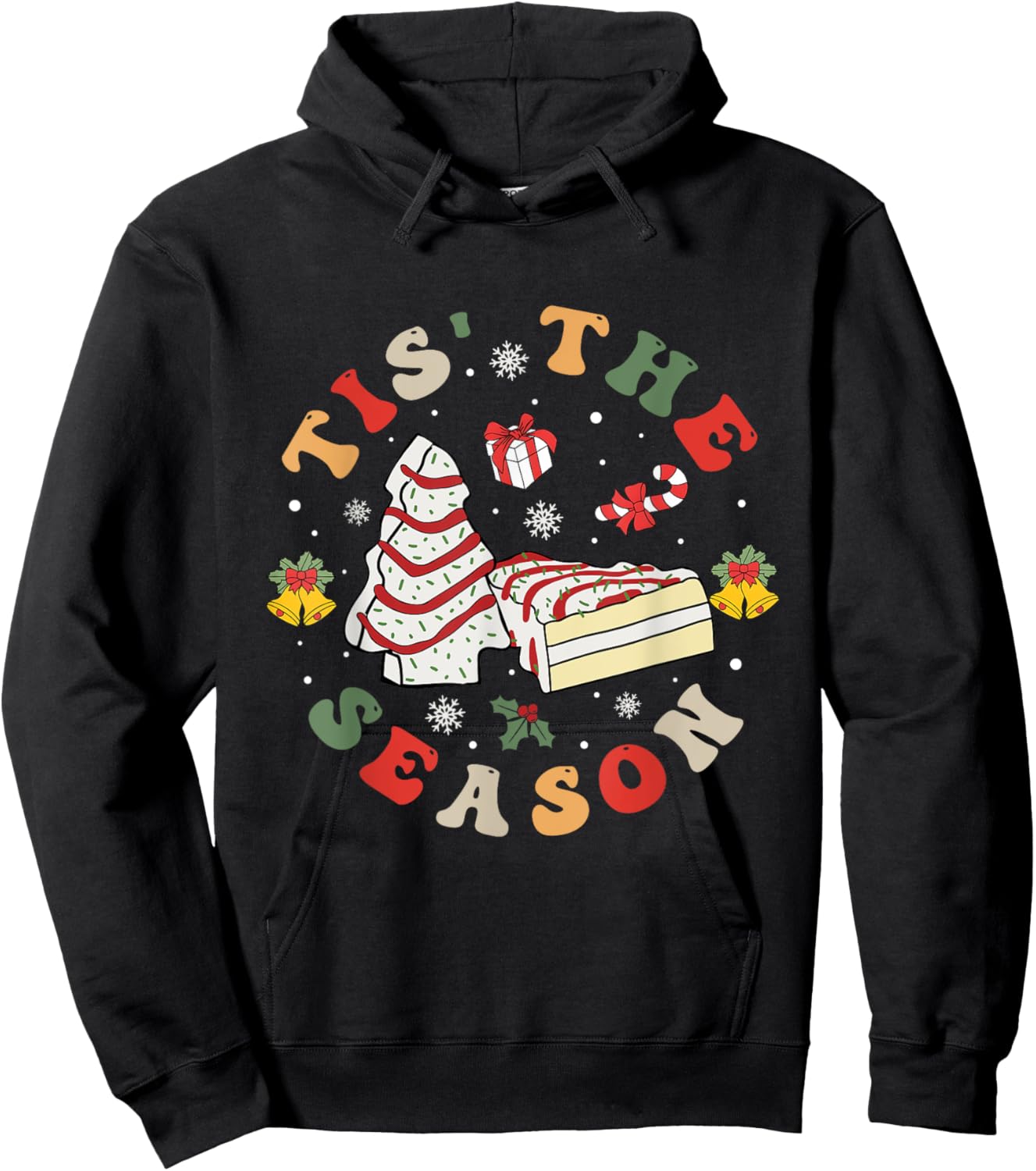Farm Fresh Christmas Tree Cake Shirt Groovy Tis The Season Hoodie - Hoodie | Black