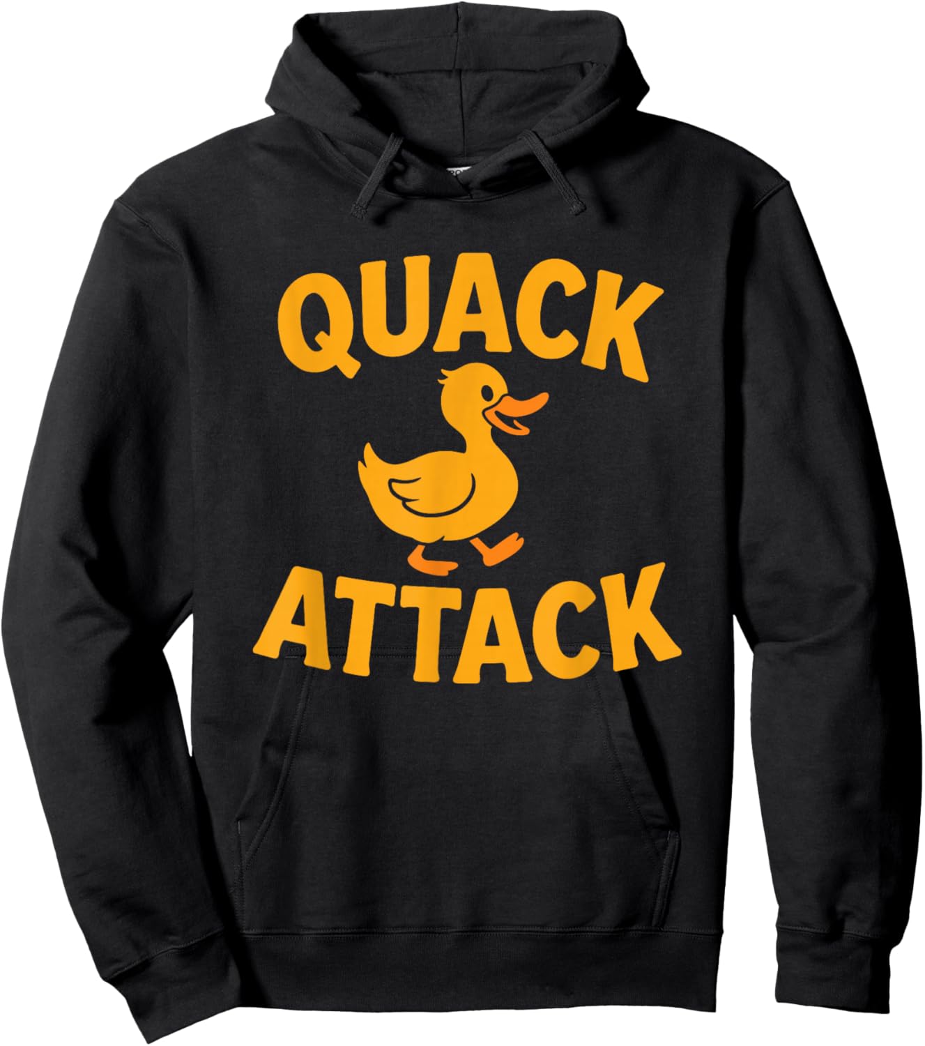 Funny Quack Attack Duck Graphic Retro Humor Cute Animal Hoodie - Hoodie | Black