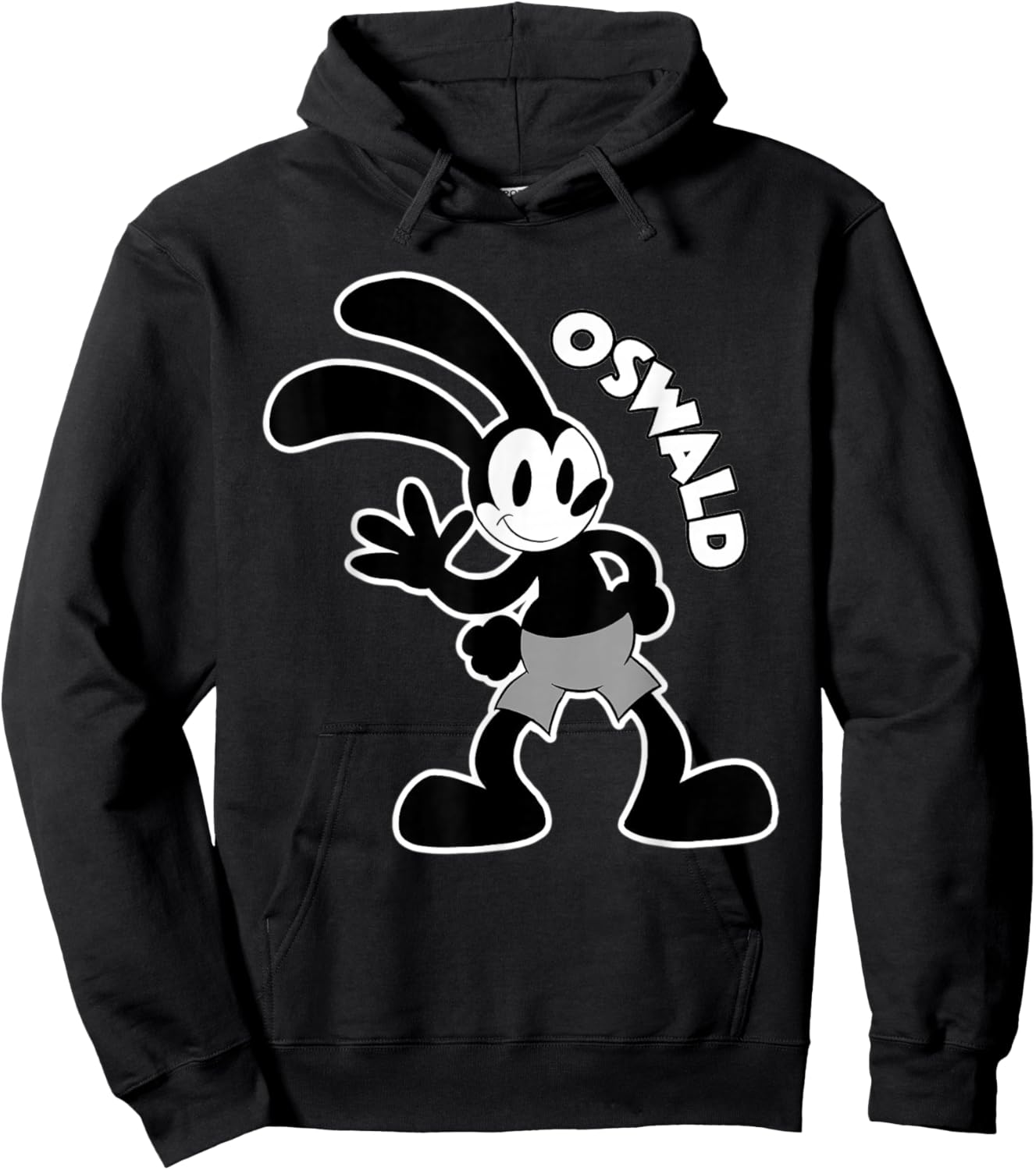 Oswald Rabbit Vintage Cartoon Bunny Hoodie - Hoodie | Black