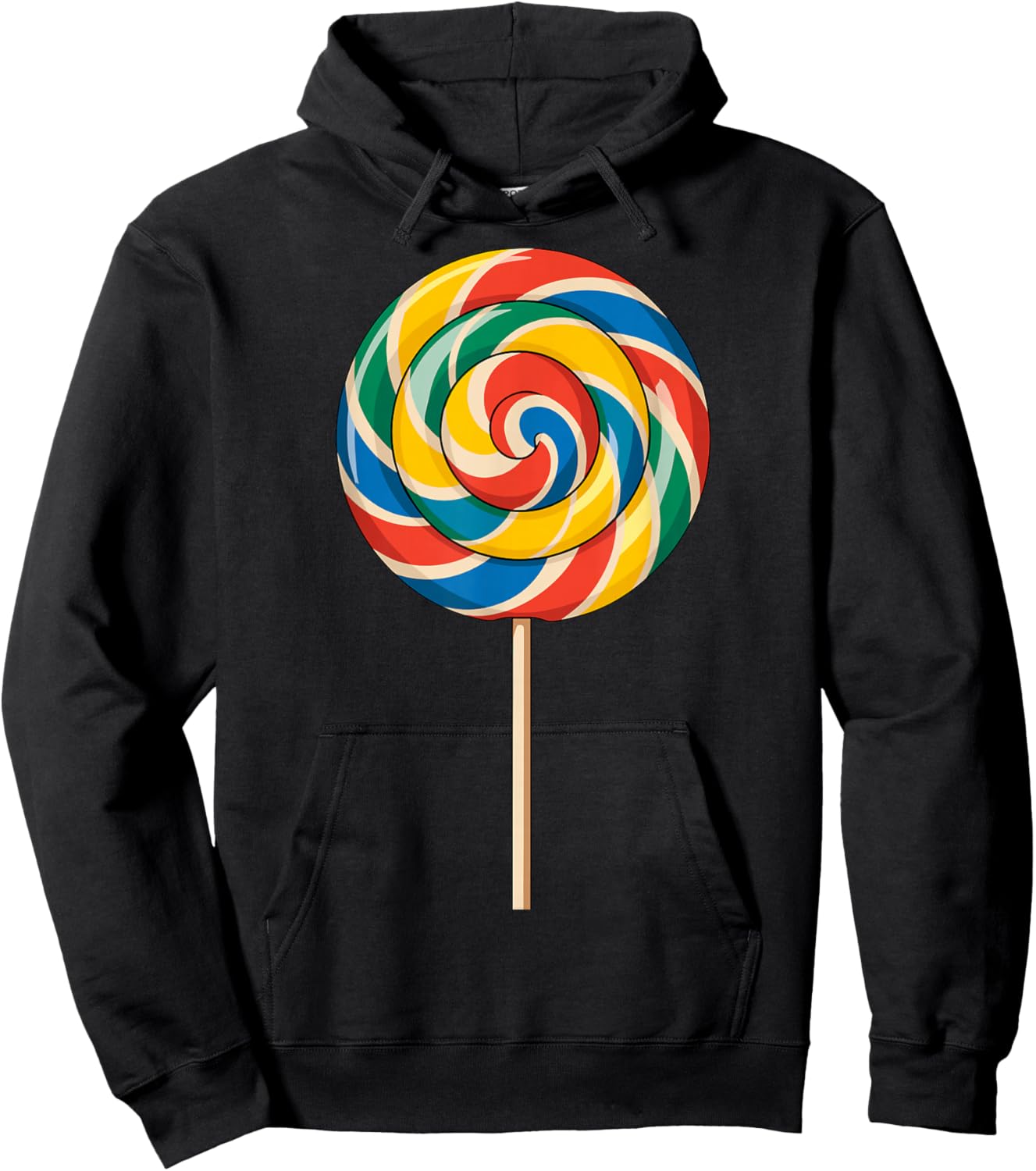 Colorful Lollipop Candy Sweet Rainbow Snack Hoodie - Hoodie | Black