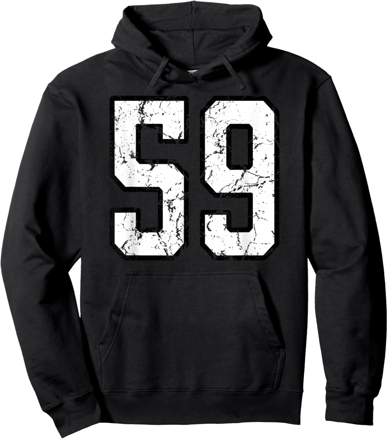 White and Black Sports Number 59 Jersey Uniform Player Hoodie - Hoodie | Black