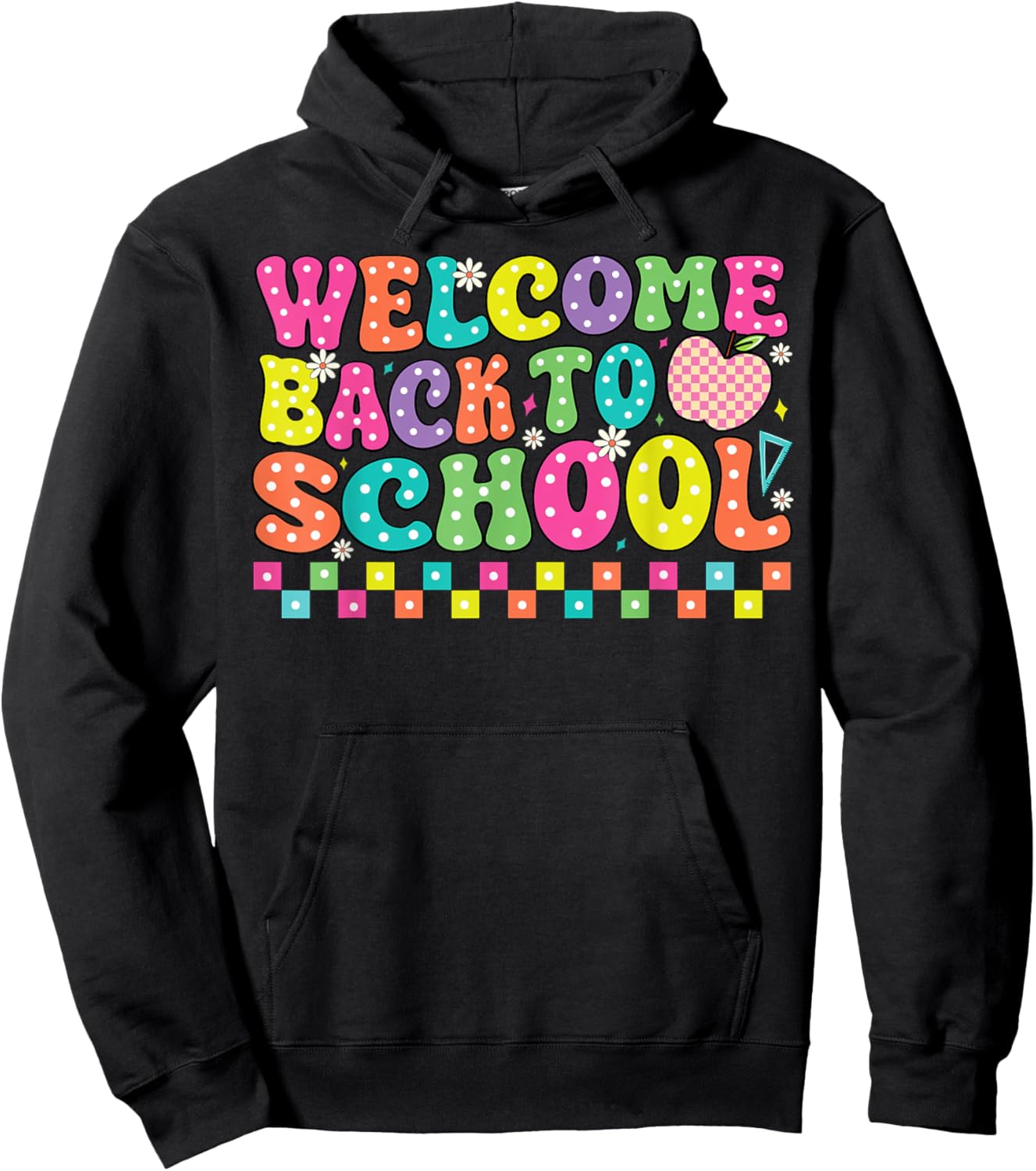 Welcome Back To School First Day of School Teachers Groovy Hoodie - Hoodie | Black