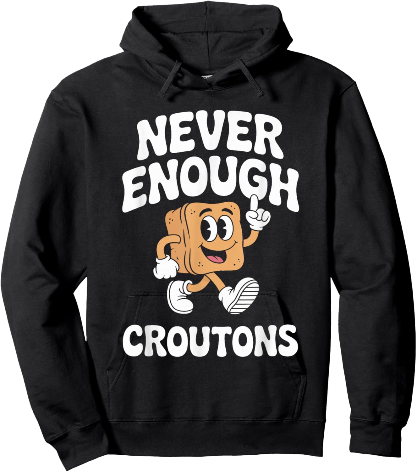 Funny Crouton or Croutons Retro Hoodie - Hoodie | Black