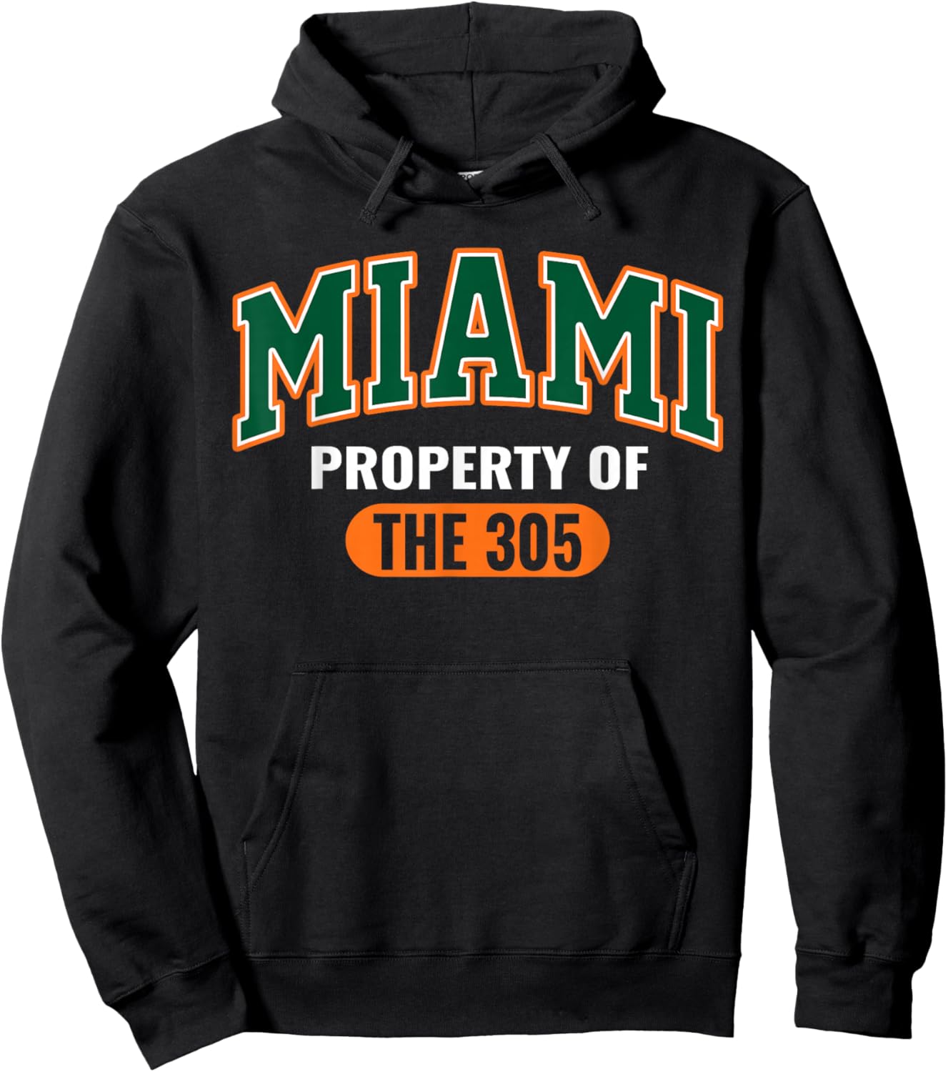 305 Miami Vibes Urban Style Miami Beach Graphic Design Hoodie - Hoodie | Black