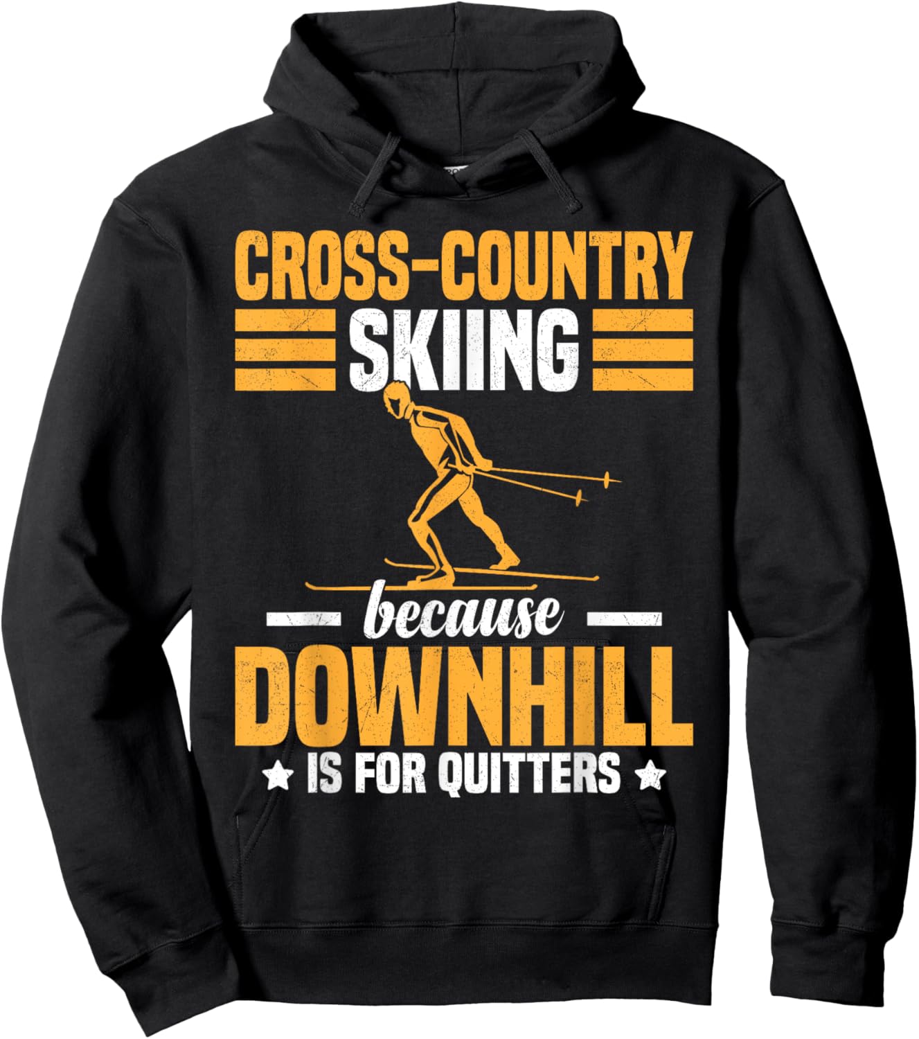 Funny Winter Sport Snow Cross-Country Skiing appearel Hoodie - Hoodie | Black