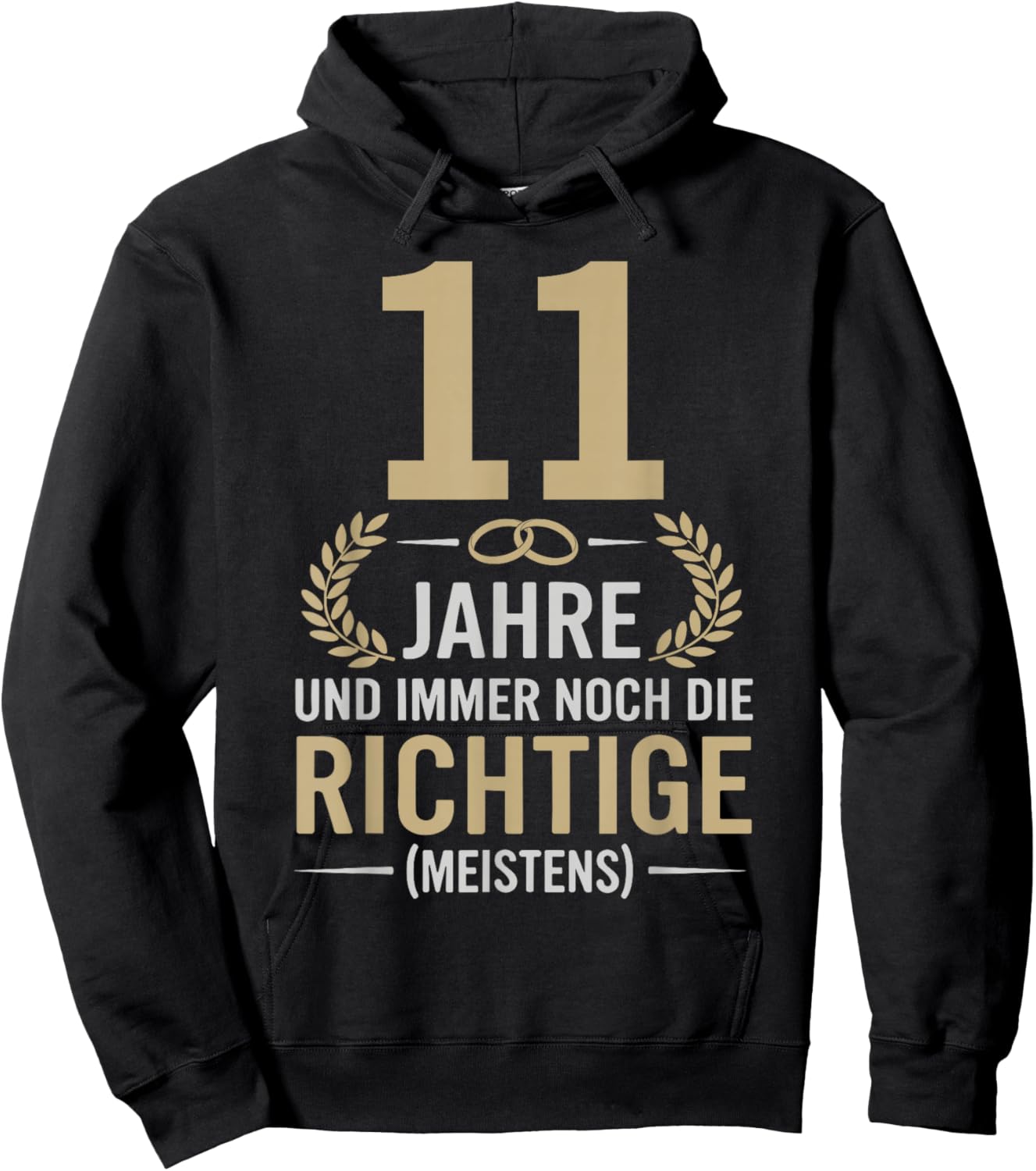 11. Hochzeitstag Ehemann seit 11 Jahren Stahl Hochzeit Hoodie - Hoodie | Black