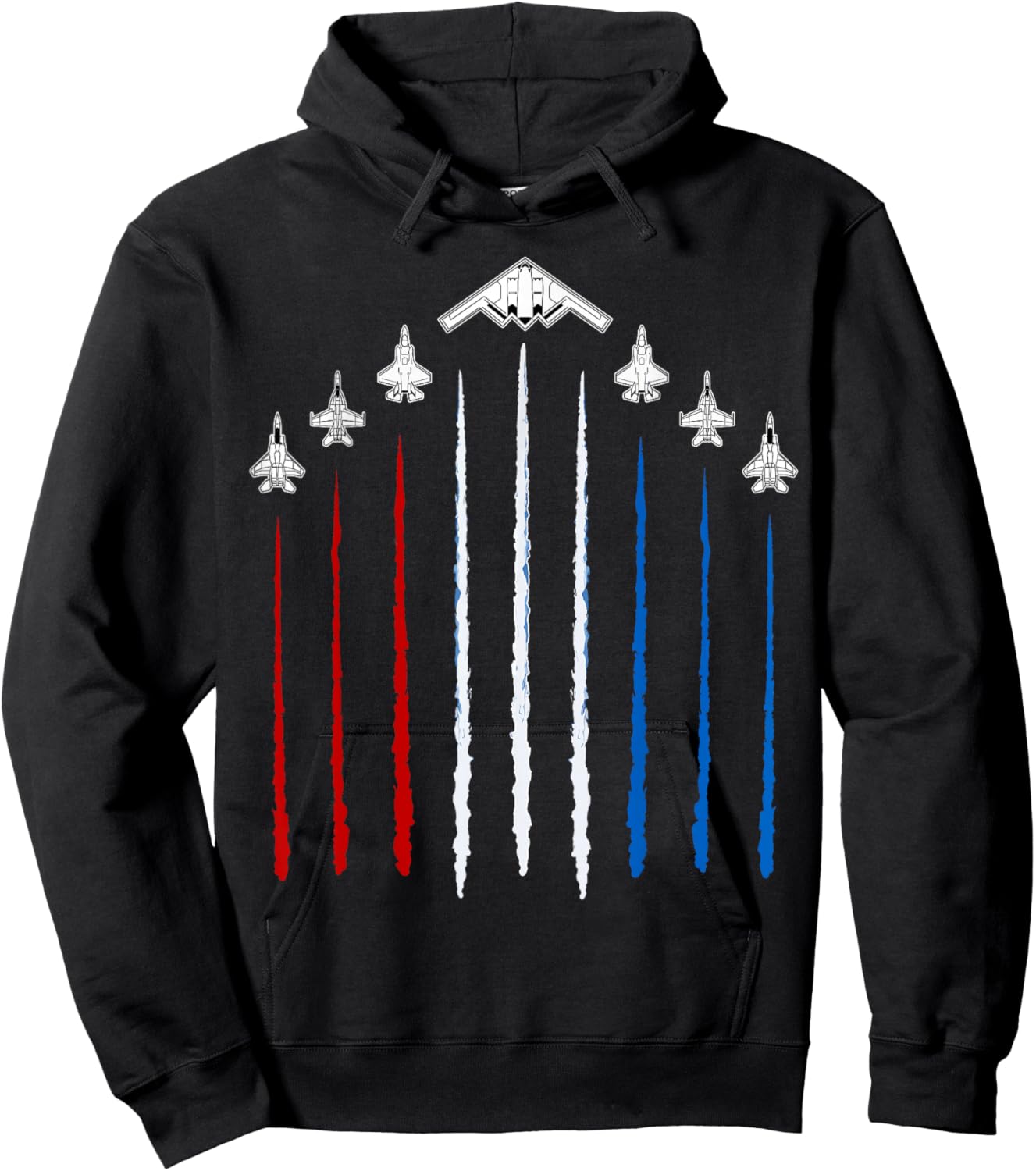 USA Fighter Jets 4th of July Men Women Kids Funny Patriotic Hoodie - Hoodie | Black