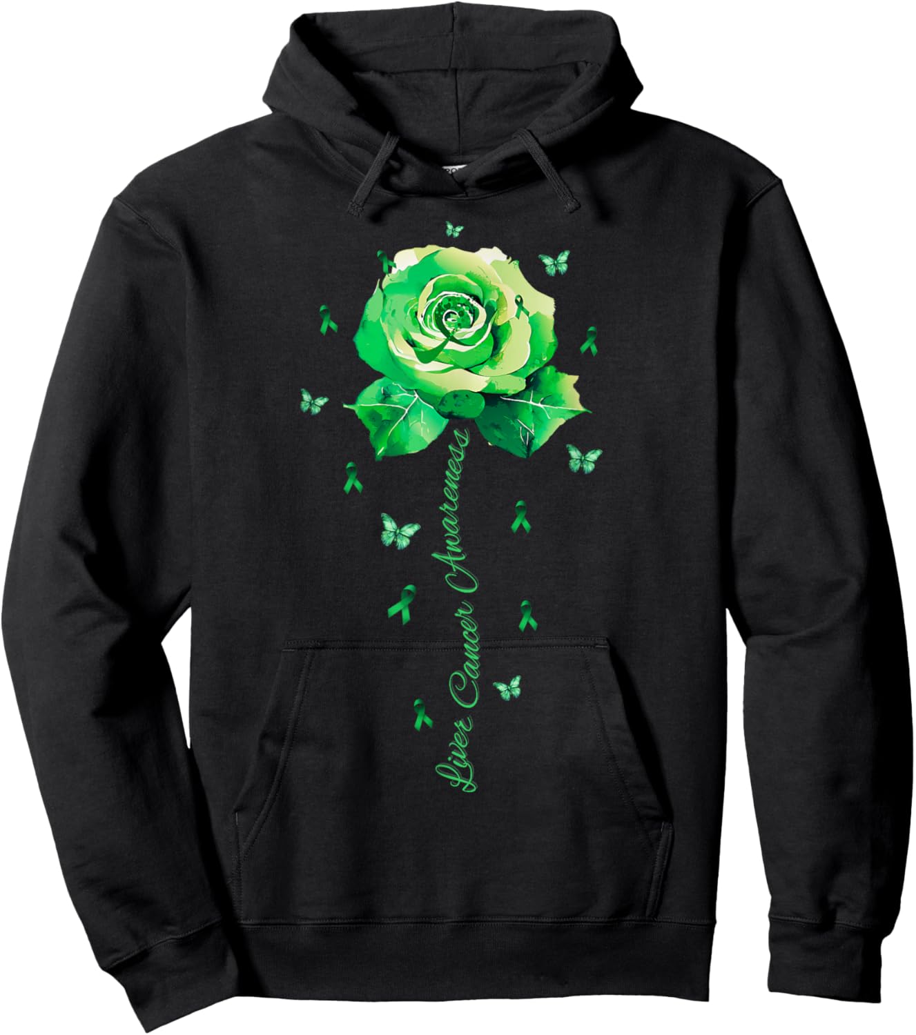 Flower Liver Cancer Awareness Shirt Hoodie - Hoodie | Black