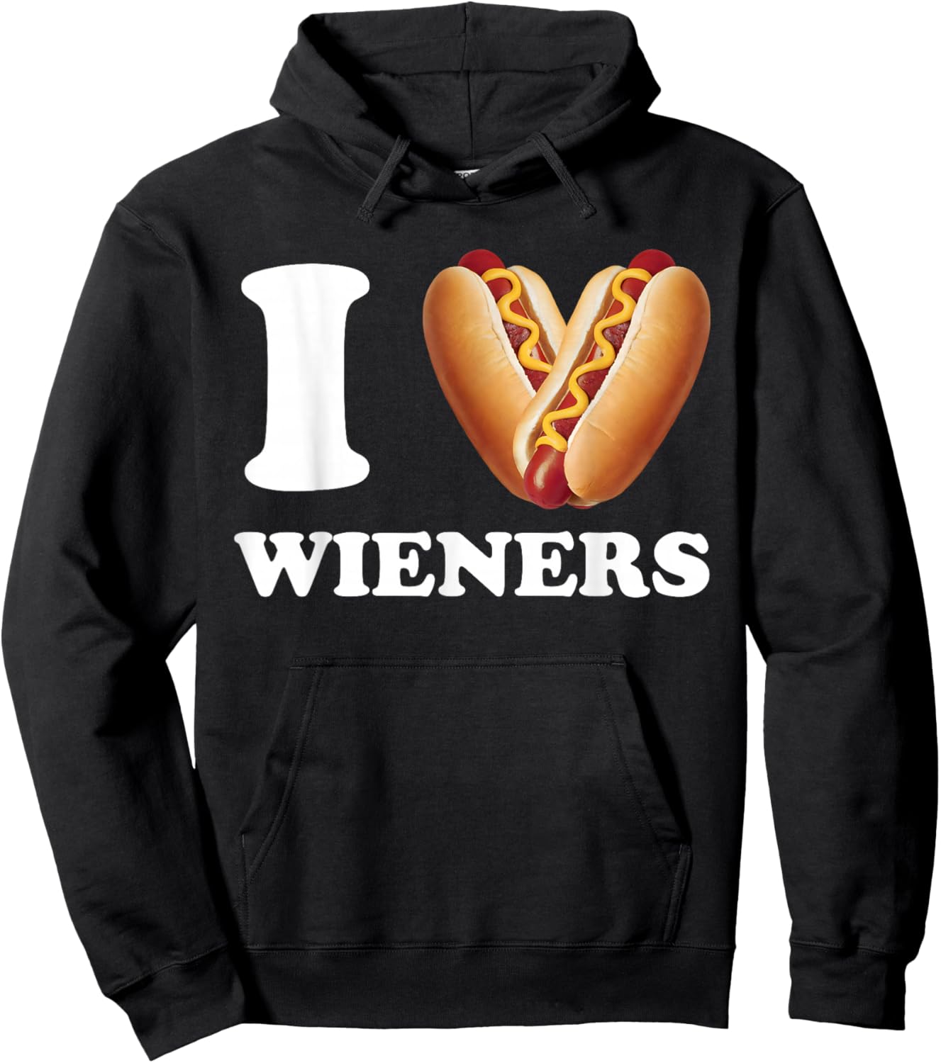 I Love Wieners Funny Hot Dog Meme Glizzy Gobbler Hoodie - Hoodie | Black