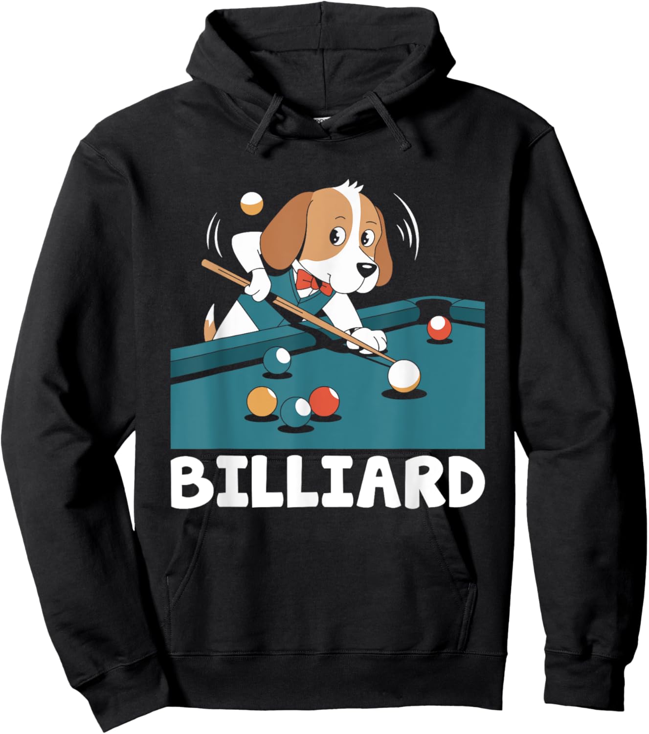 Beagle Playing Dog Billiard Pool Sports Athlete Game Kids Hoodie - Hoodie | Black