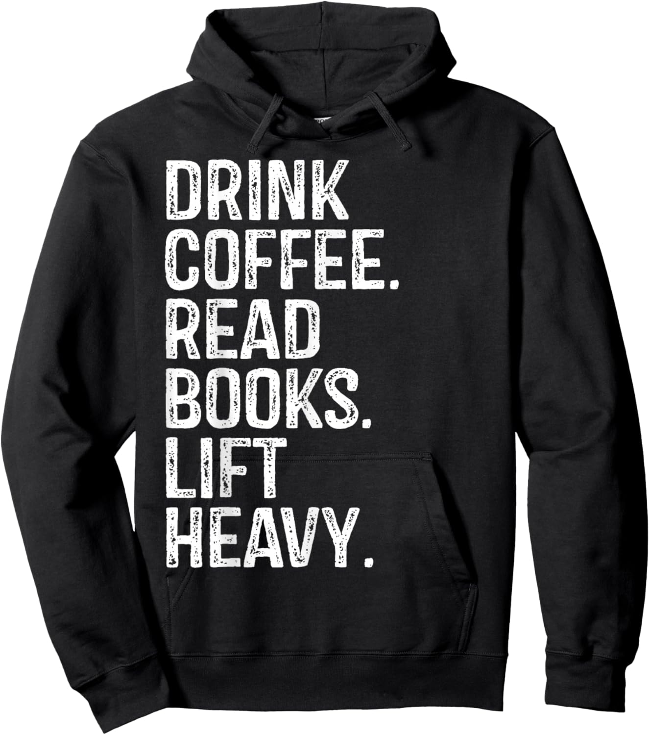Drink Coffee Read Books Lift Heavy Coffee Book Gym Vintage Hoodie - Hoodie | Black