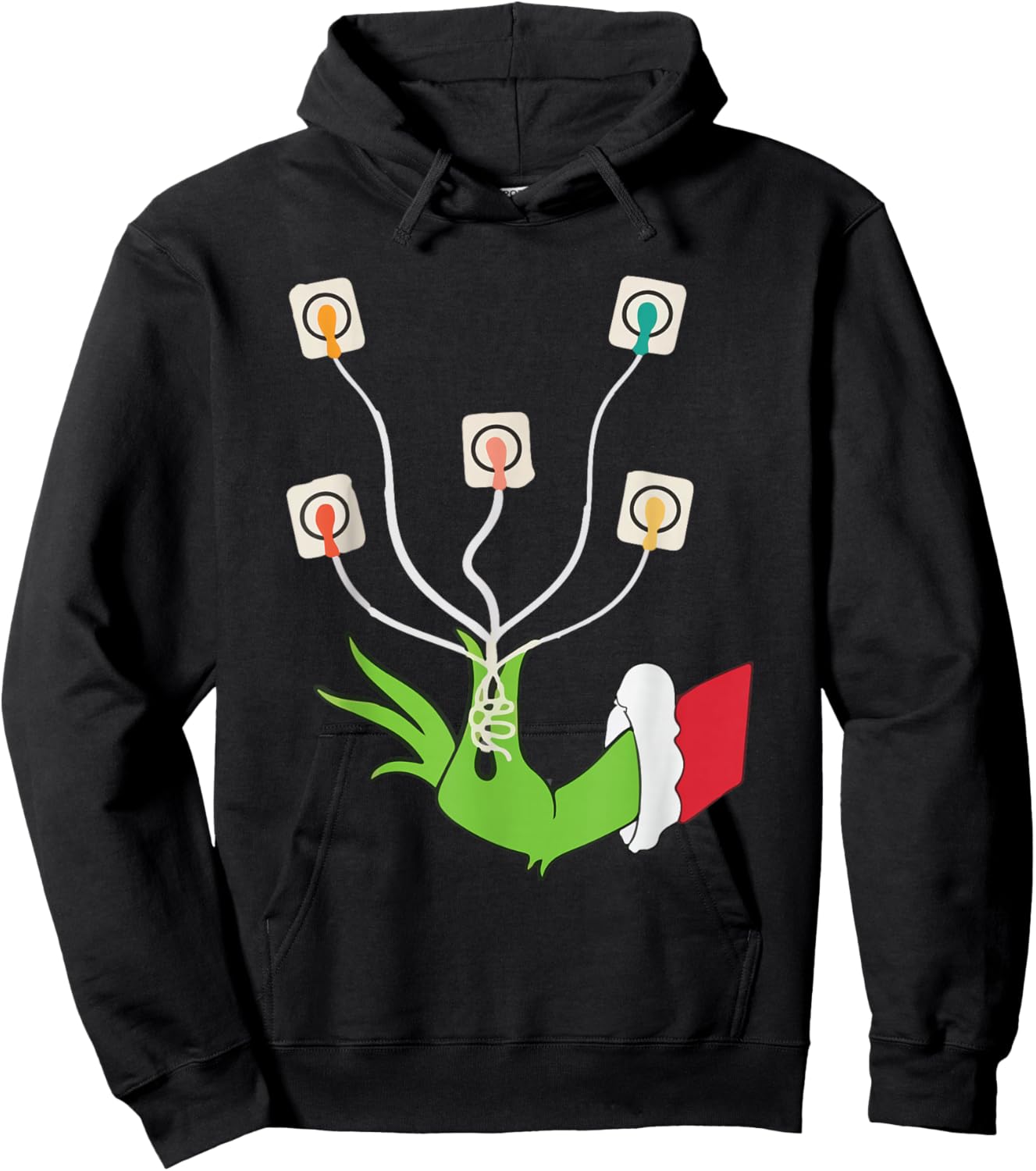 Funny Christmas Lights EKG Leads Cheat Sheet Nurse Christmas Hoodie - Hoodie | Black