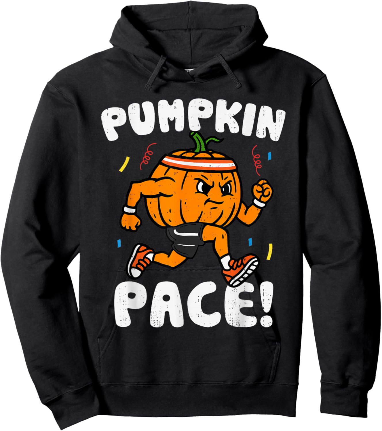 Pumpkin Pace Running Halloween Fall Run Costume Funny Hoodie - Hoodie | Black