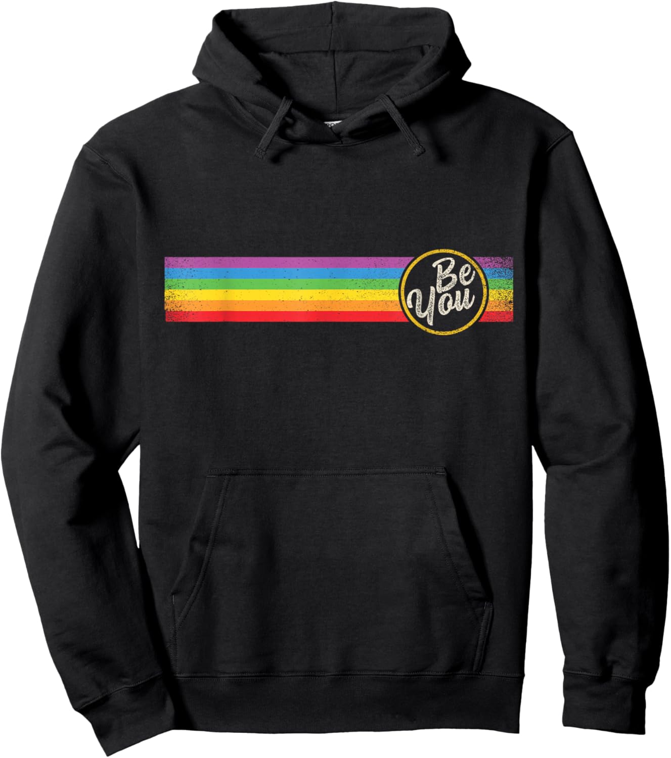 BE You Pride Regenbogen-Banner Queer Lesbisch Homosexuell CSD Erwachsene LGBT Hoodie - Hoodie | Black