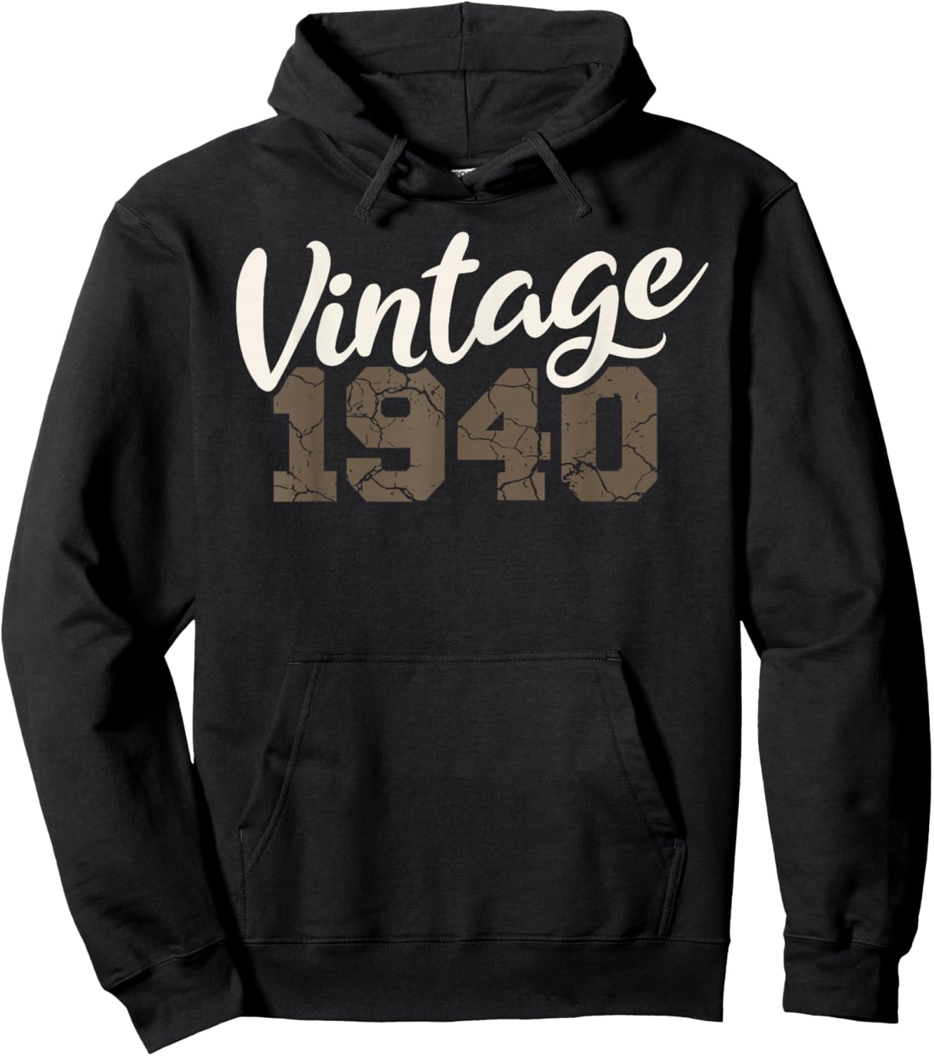 Vintage 1940 Anniversaire Homme Femme Graphique Hoodie - Hoodie | Black