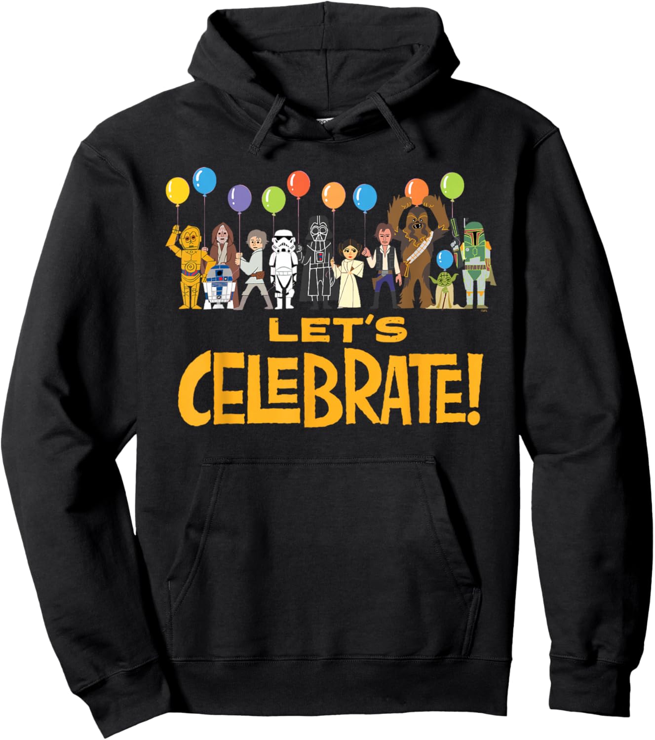 Star Wars Let's Celebrate! Classic Characters Party Matching Hoodie - Hoodie | Black