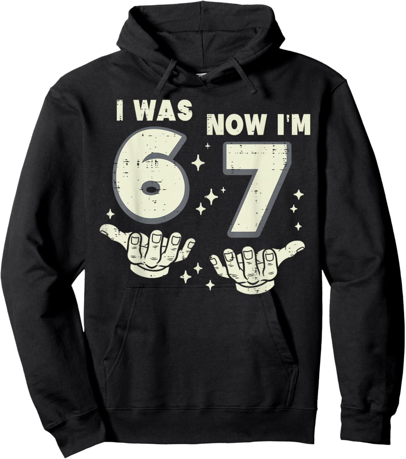7th Birthday I Was 6 Now I'm 7 Years Old Six Seven Meme Kids Hoodie - Hoodie | Black