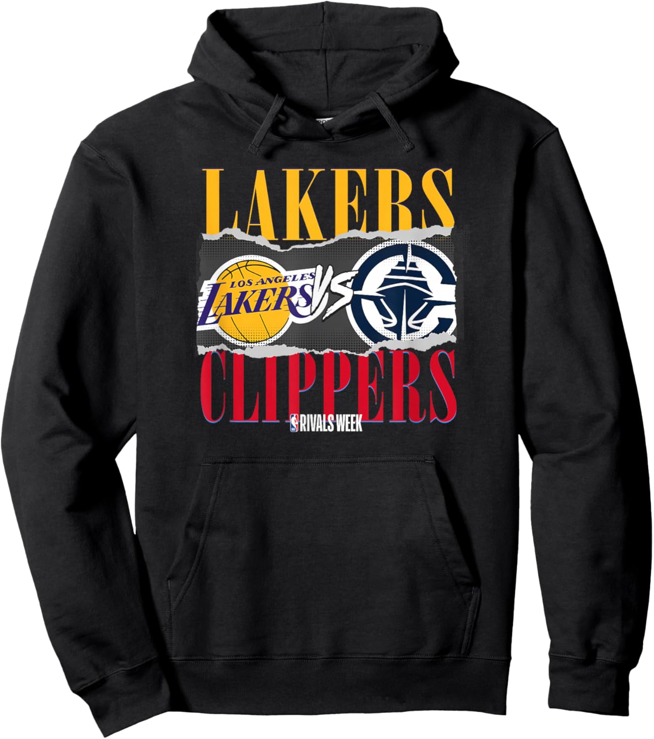 NBA Official Rivals Week Lakers vs Clippers Dog Fight Hoodie - Hoodie | Black