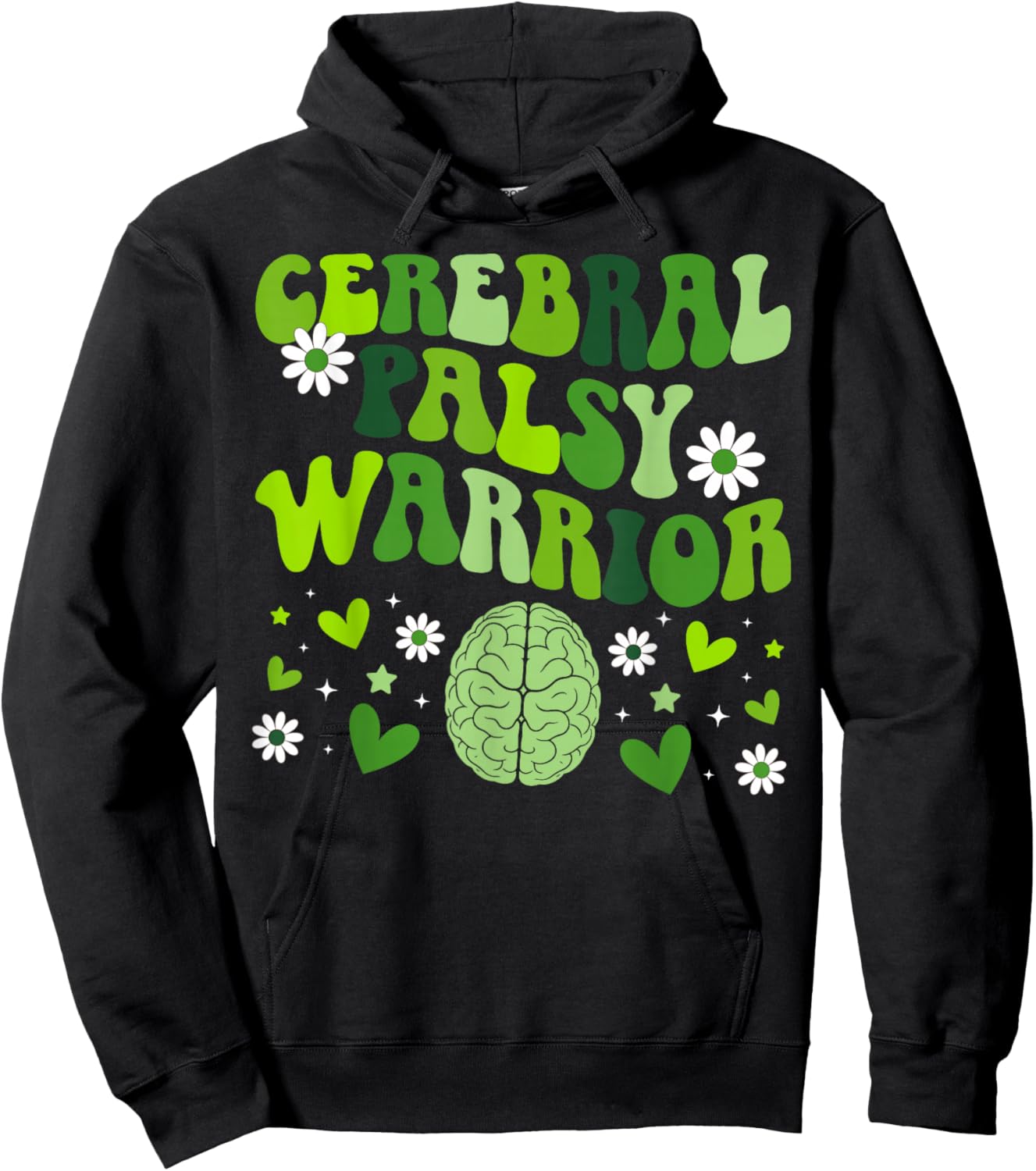 Cerebral Palsy Warrior Groovy CP Awareness Month Hoodie - Hoodie | Black