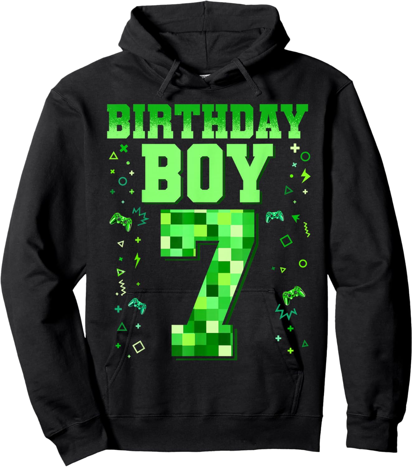 Birthday Boy Shirt It's My 7th Birthday Video Game Hoodie - Hoodie | Black