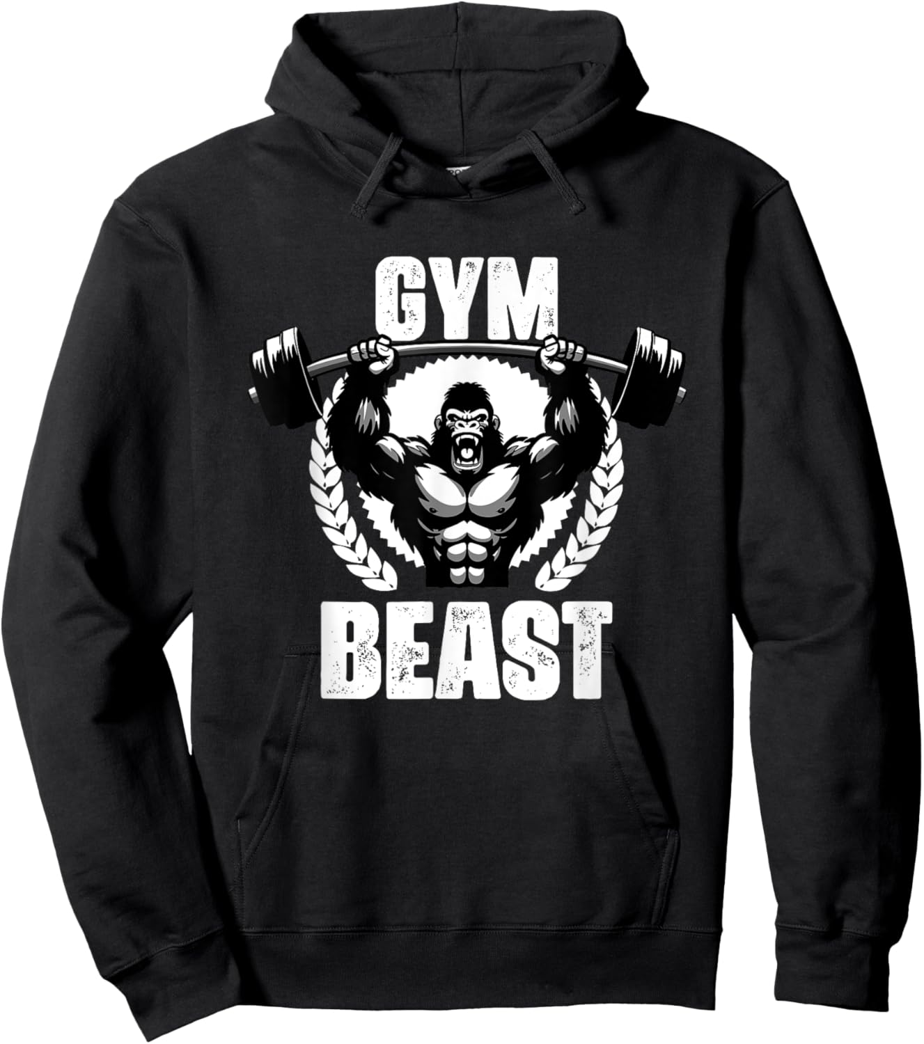 Gym Beast Gorilla Weightlift Workouts Gym Quotes Gym Fitness Hoodie - Hoodie | Black