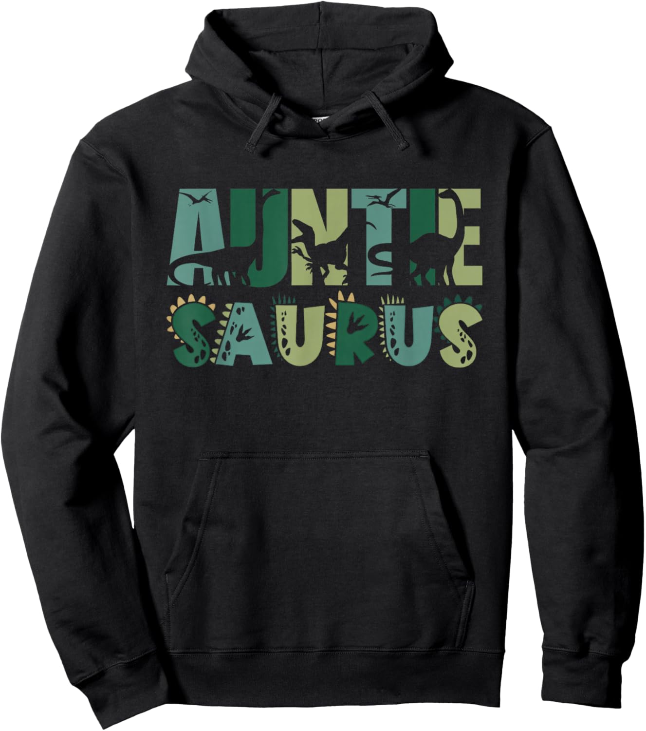 Auntie Saurus Matching Family Birthday Dinosaur Men Women Hoodie - Hoodie | Black
