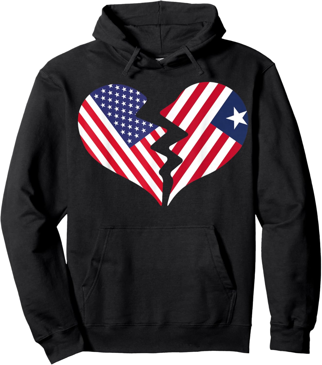 USA and Liberia Broken Heart International Love Hoodie - Hoodie | Black