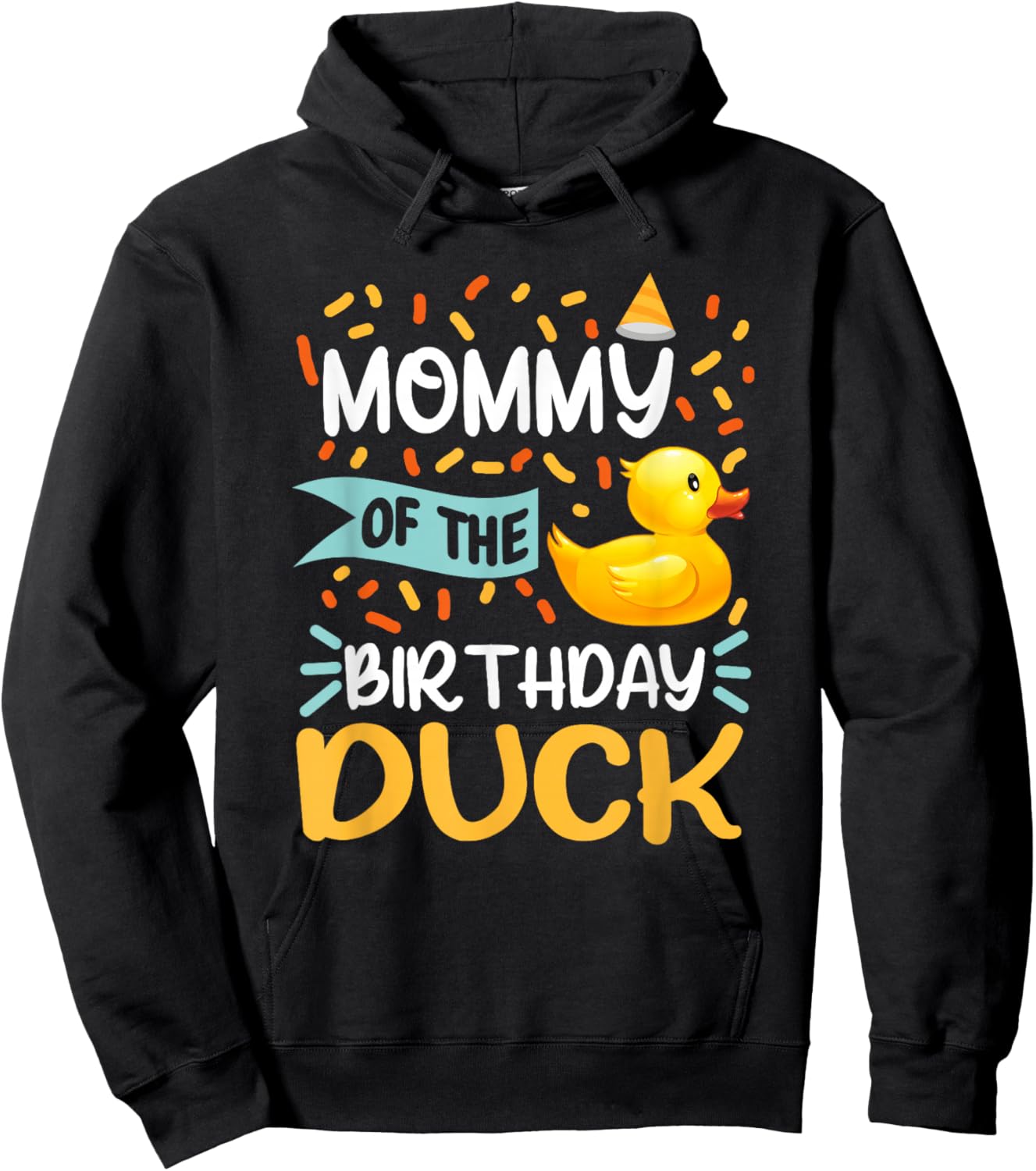 Mommy of The Birthday Duck Boy Rubber Duck Bday Family Hoodie - Hoodie | Black