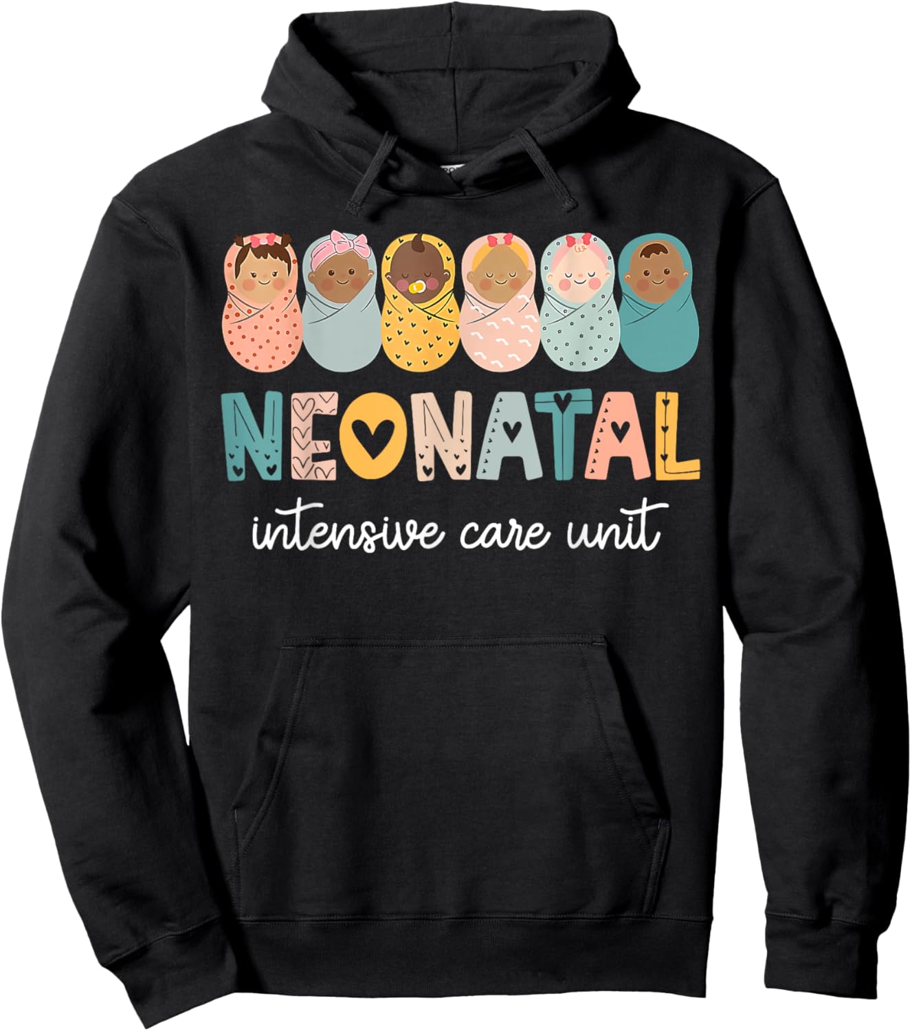 Retro Nicu Nurse Shirt Neonatal Intensive Care Unit Hoodie - Hoodie | Black