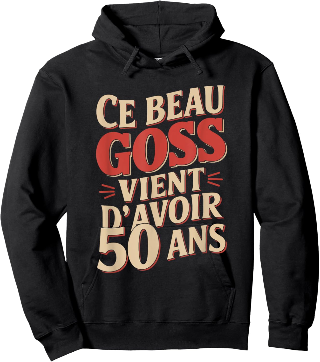 Beau Goss 50 Years Men's Funny Birthday Gift , Black, S Hoodie - Hoodie | Black