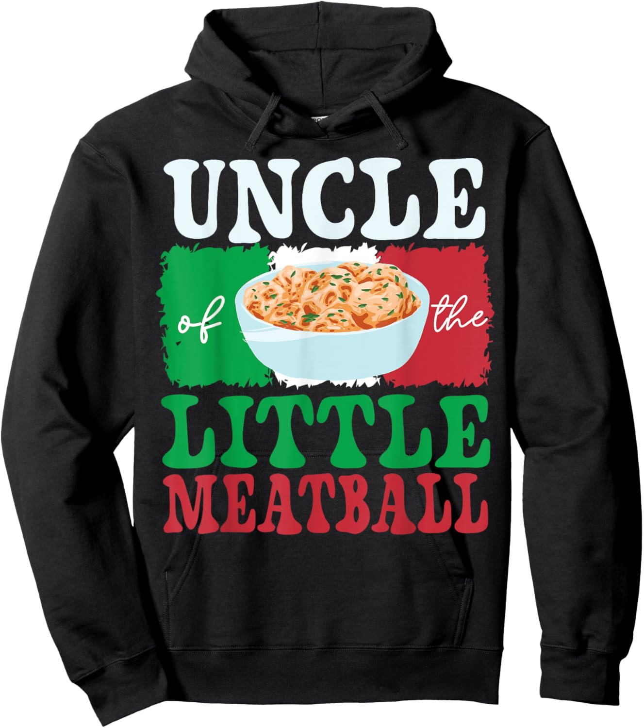 Uncle of Little Meatball Italian Themed Birthday Matching Hoodie - Hoodie | Black