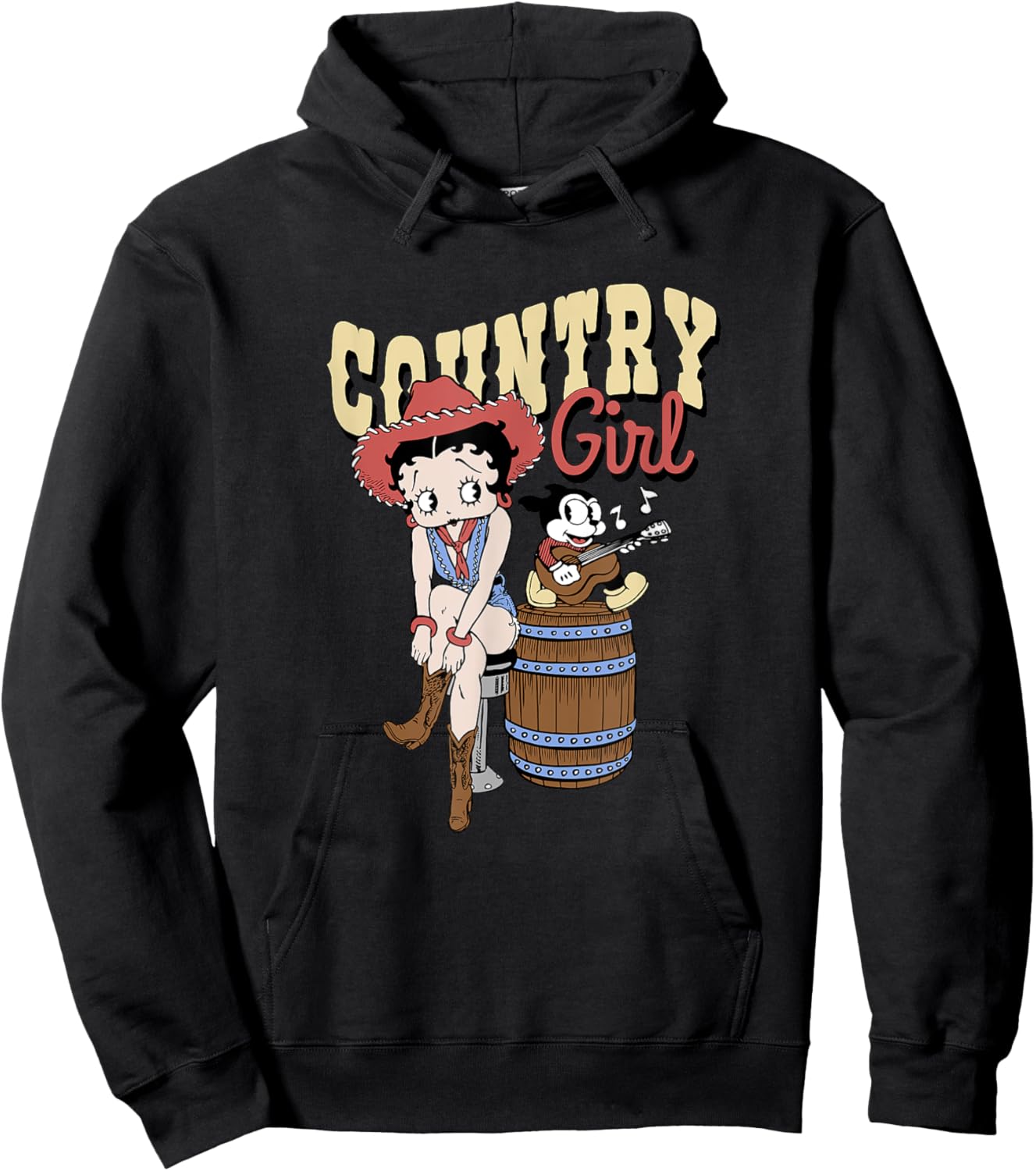 Betty Boop Sassy Country Girl Vintage Betty Hoodie - Hoodie | Black
