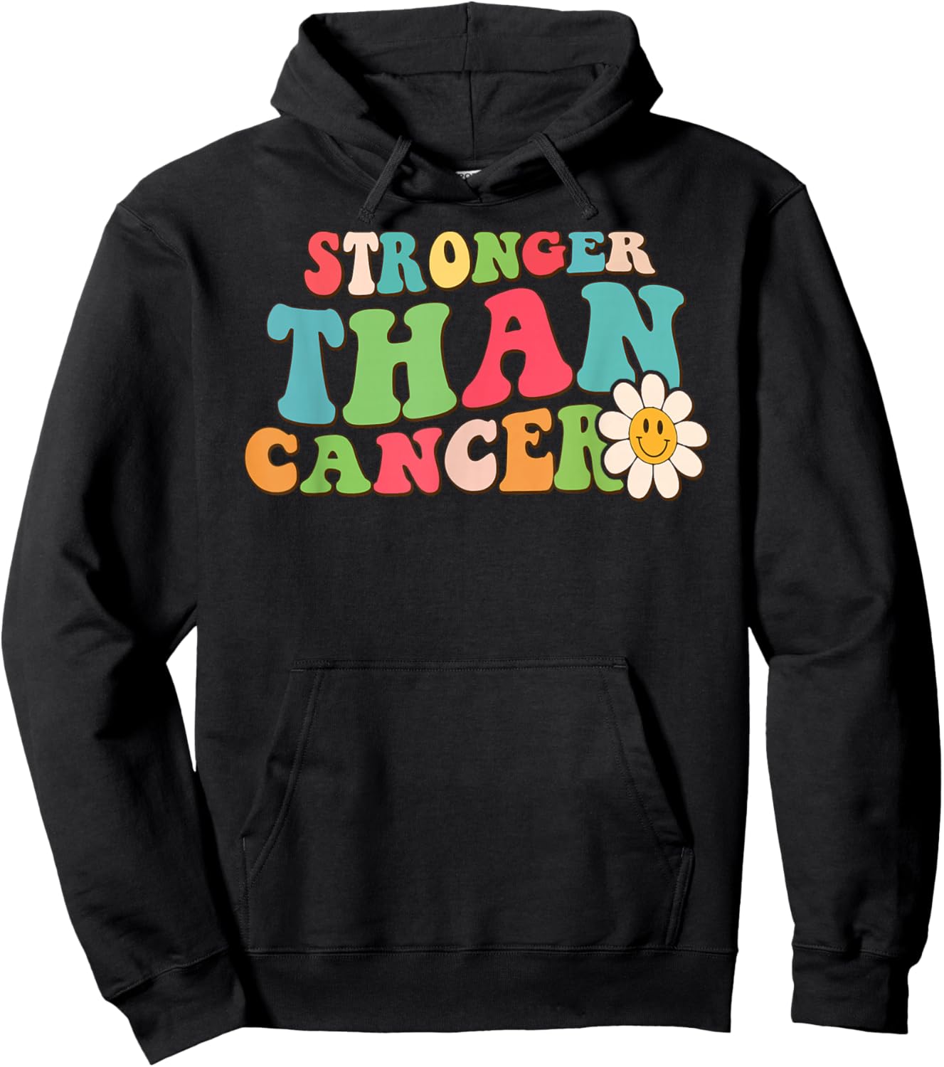 Stronger Than Cancer Retro Awareness Hoodie - Hoodie | Black