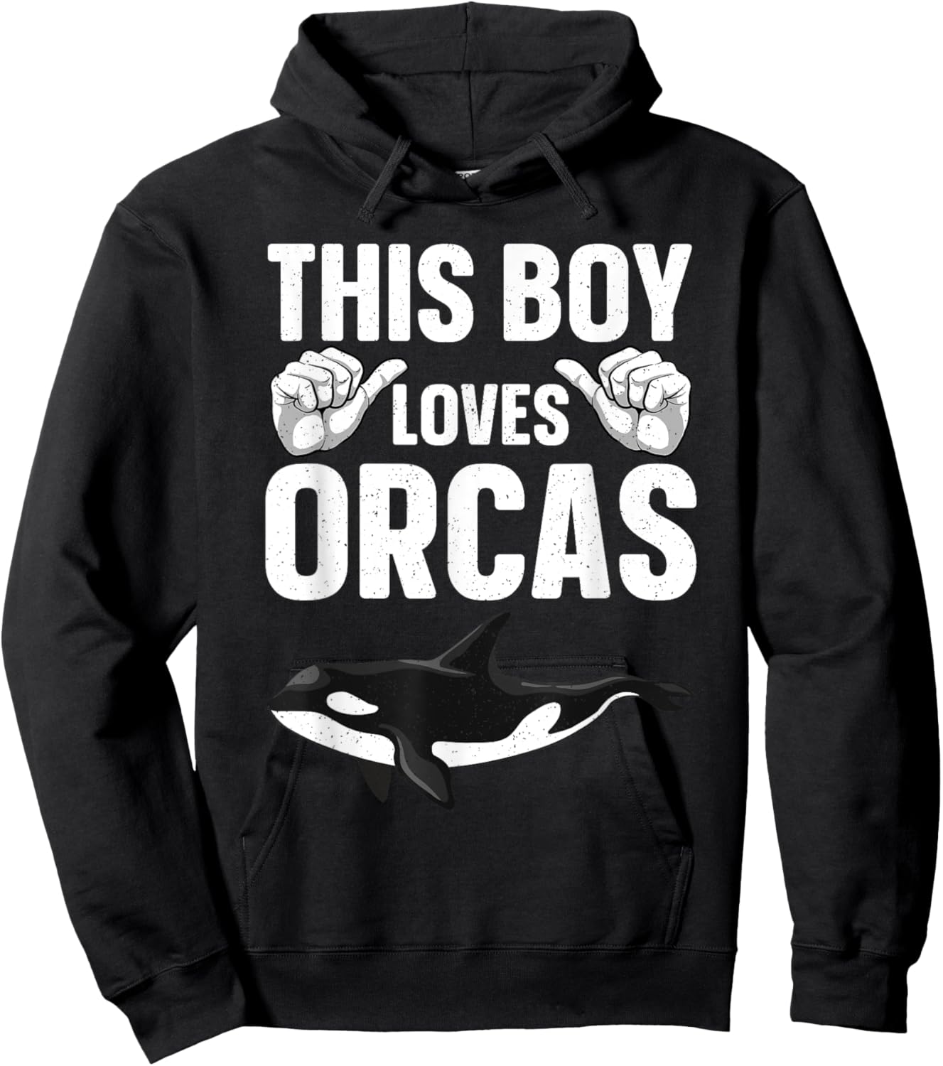 Cool Orca Design For Boys Kids Men Sea Orca Whale Lover Orca Hoodie - Hoodie | Black