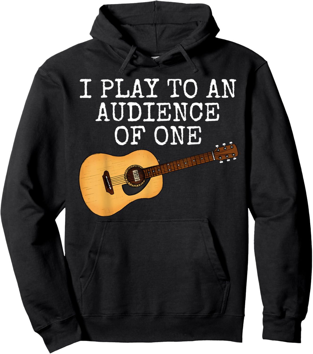 I Play To An Audience Of One, Worship Leader Church Guitar Hoodie - Hoodie | Black