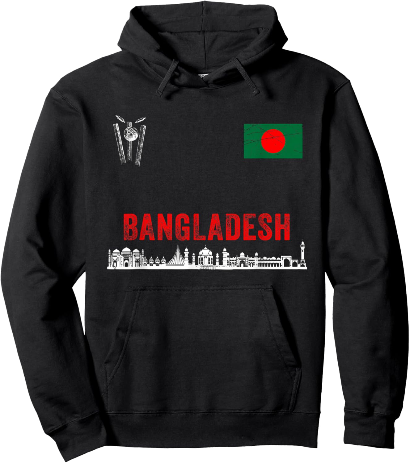 Bangladeshi Flag Cricket Fan Jersey | Bangladesh Cricket Hoodie - Hoodie | Black