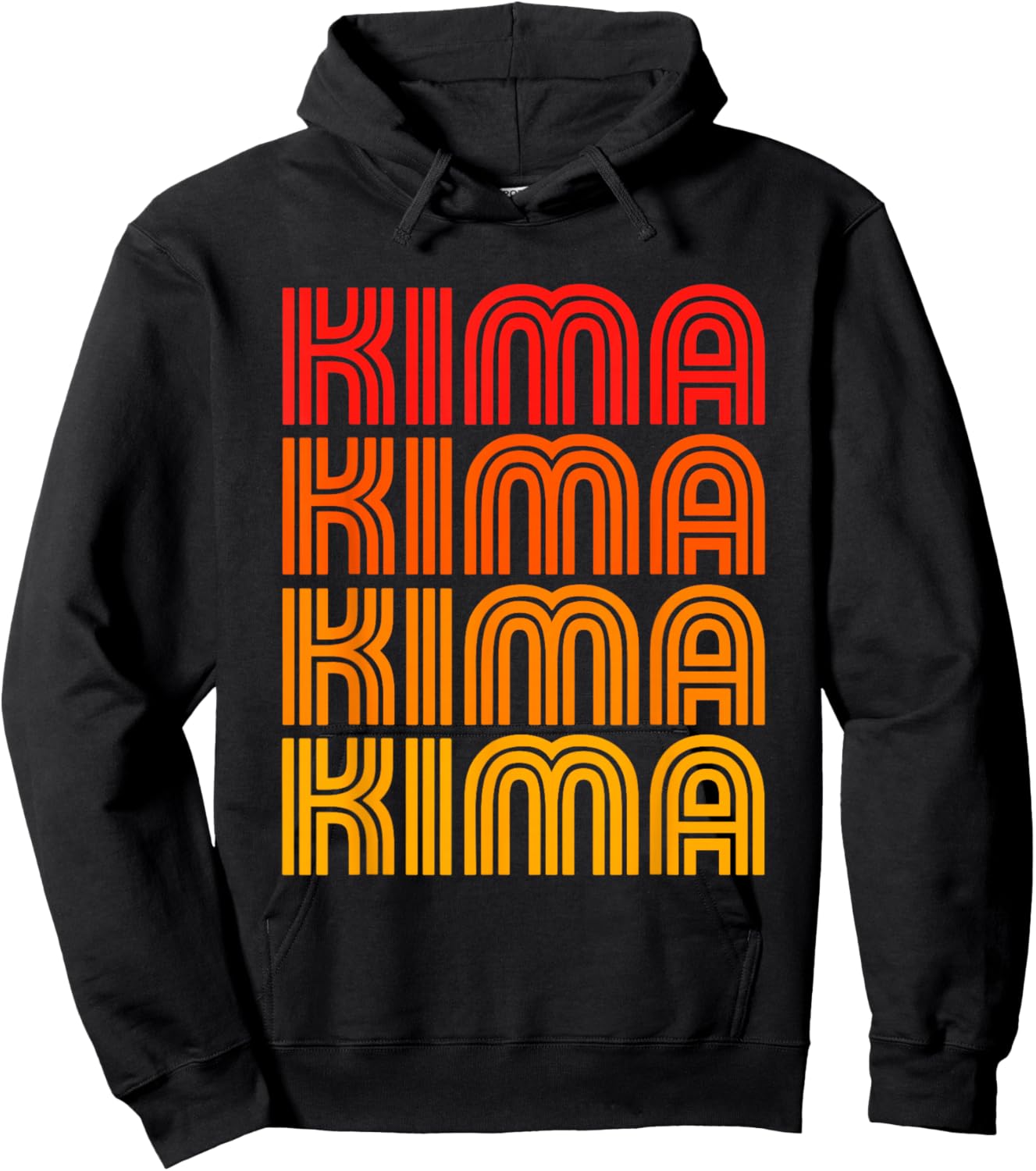 Kima Funny Cute First Name Repeating Retro Vintage Style Fan Hoodie - Hoodie | Black