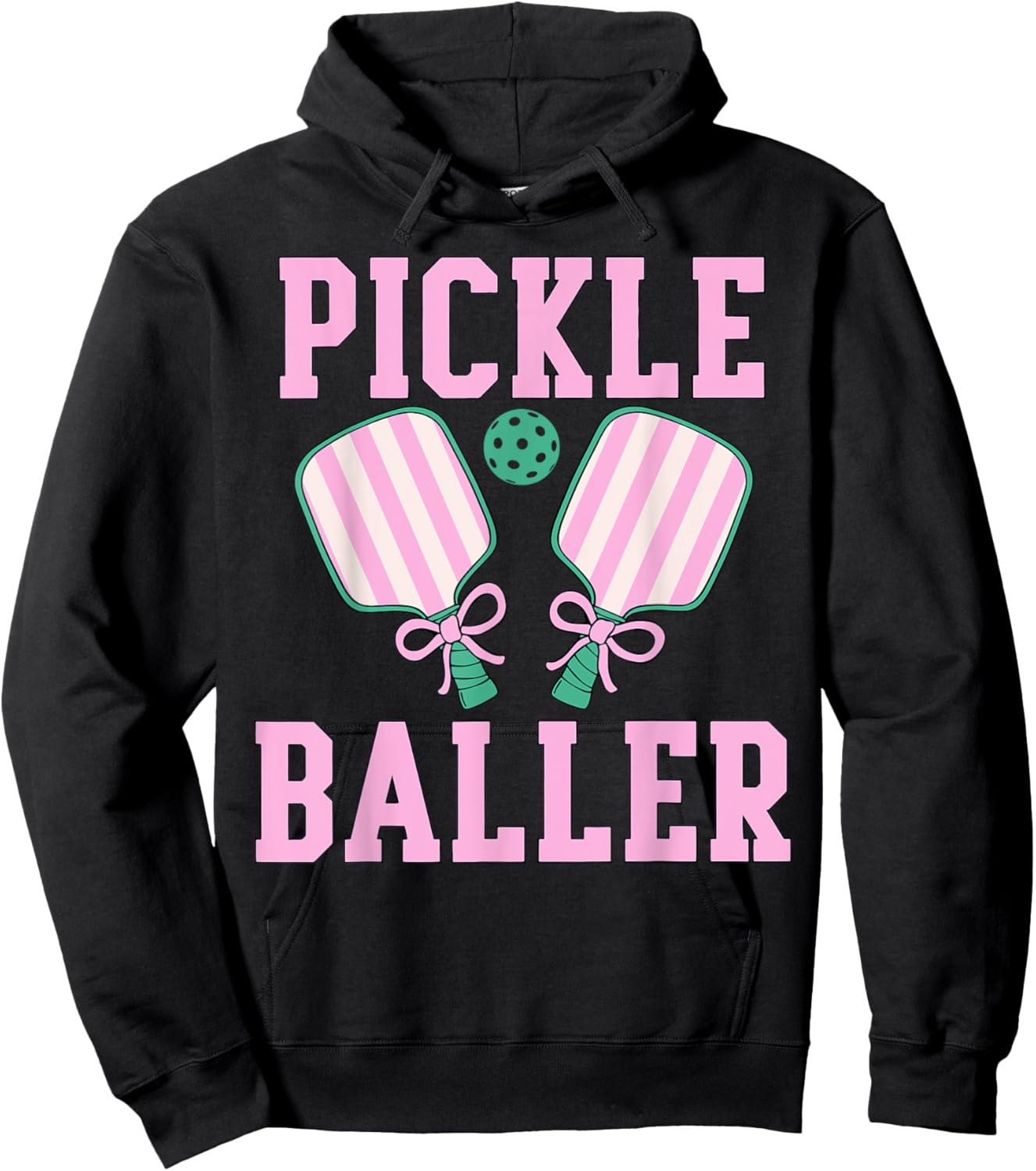 Coquette Pickle Baller Women Pickleball Lover Hoodie - Hoodie | Black