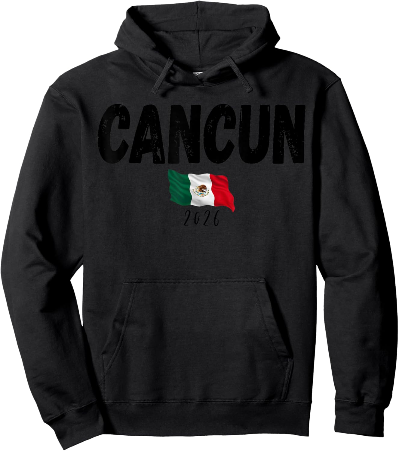 Cancun Souvenir 2026 Vacation Trip Mexico Travel Flag Group Hoodie - Hoodie | Black