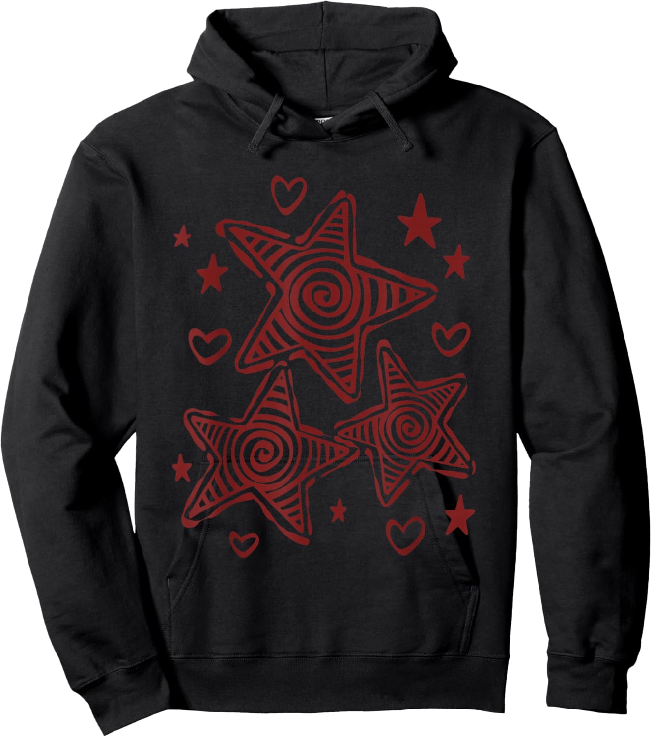 90s Y2K Star Trio Starry Sky Hoodie - Hoodie | Black