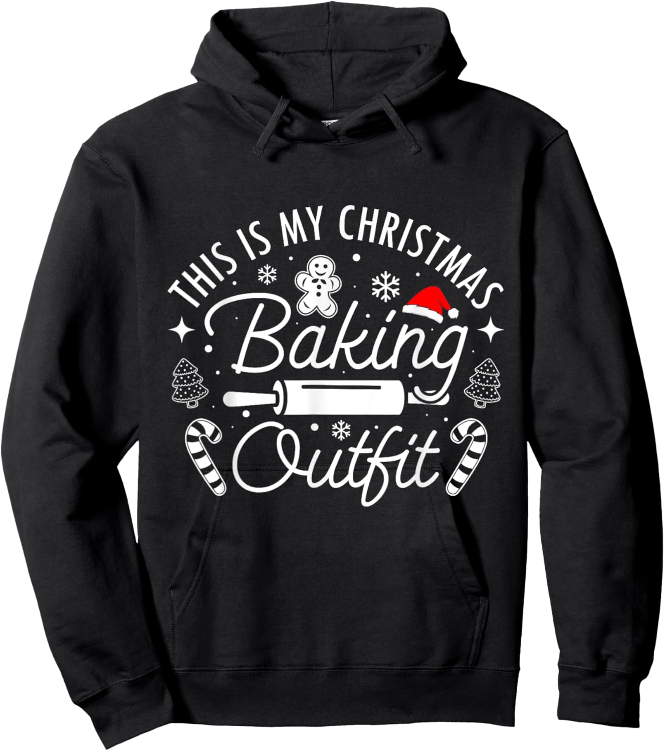 This Is My Christmas Baking Outfit Gingerbread Christmas Hoodie - Hoodie | Black