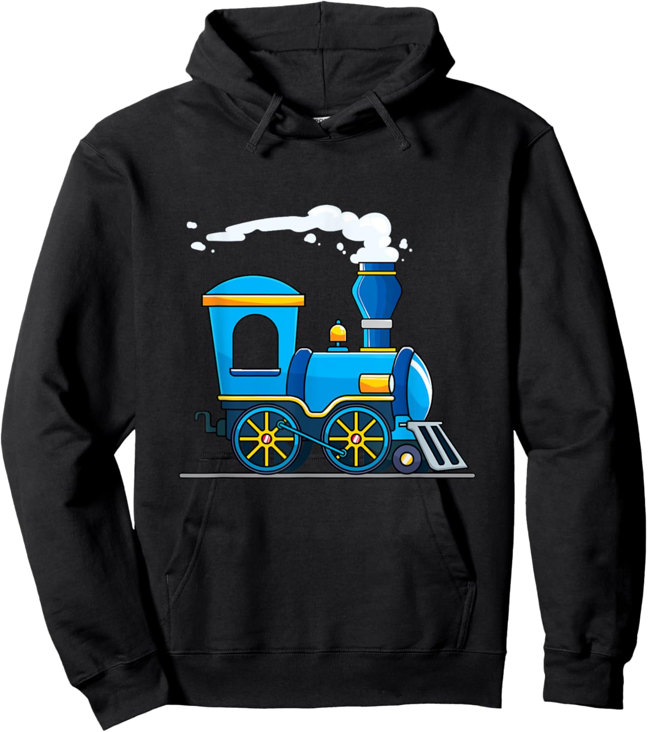 Birthday Choo Choo Blue Train Lovers Kids Boys Girls Toddler Hoodie - Hoodie | Black