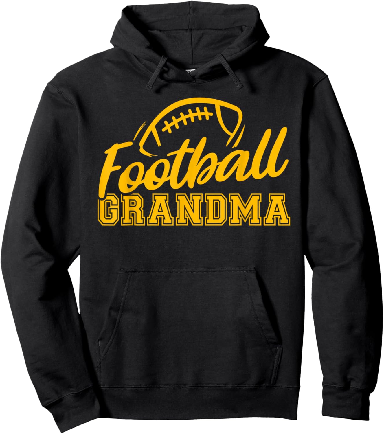 Game Day Yellow Black High School Football Grandma Hoodie - Hoodie | Black