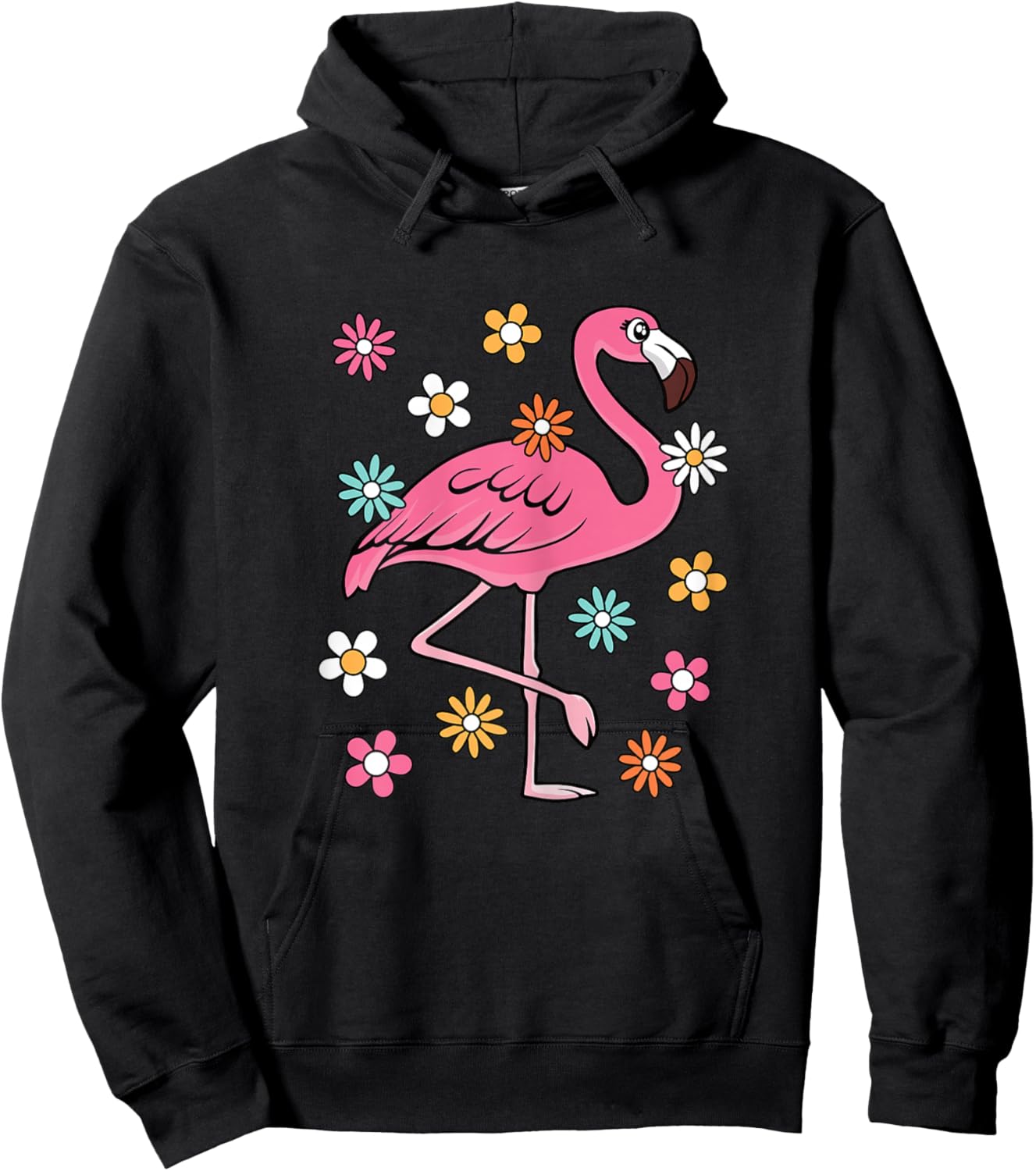 Cute Flamingo Lover Beach Groovy Party Women Girls Kids Hoodie - Hoodie | Black