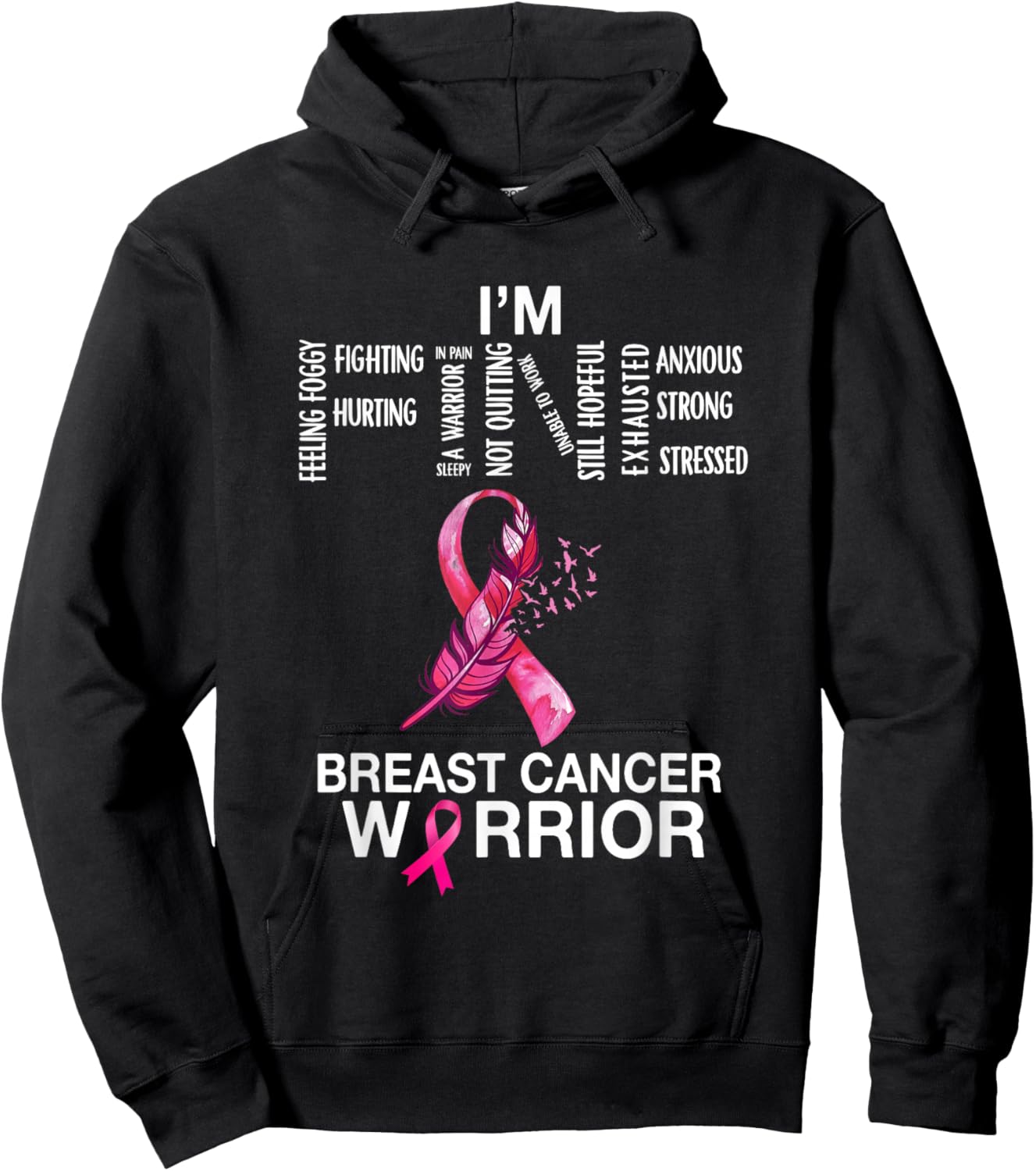 Breast Cancer Warrior I'm Fine Support Fighter Women Girls Hoodie - Hoodie | Black