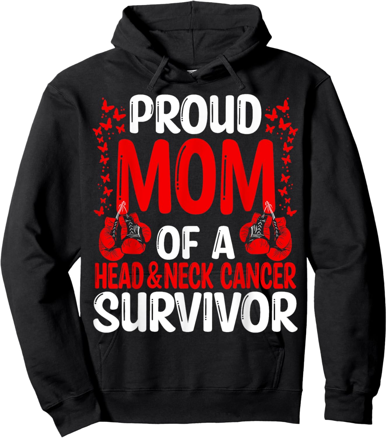 Head&Neck Cancer Awareness Movement Ribbon Mom of a Survivor Hoodie - Hoodie | Black