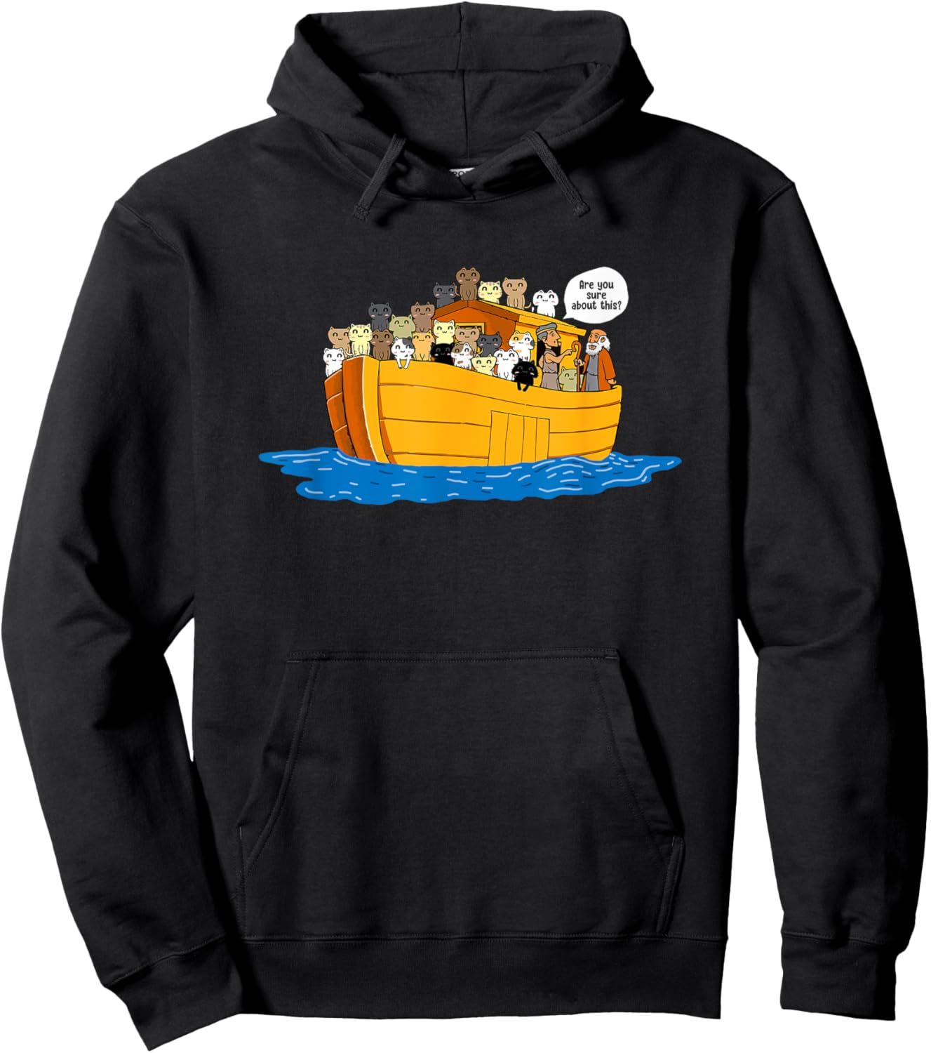 Noah's Ark Cat Lover Humor Fun Gift Hoodie - Hoodie | Black
