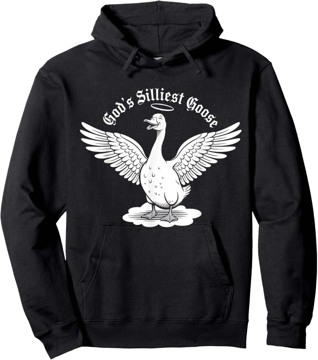 God's Silliest Goose Funny Goose Meme Design Hoodie - Hoodie | Black